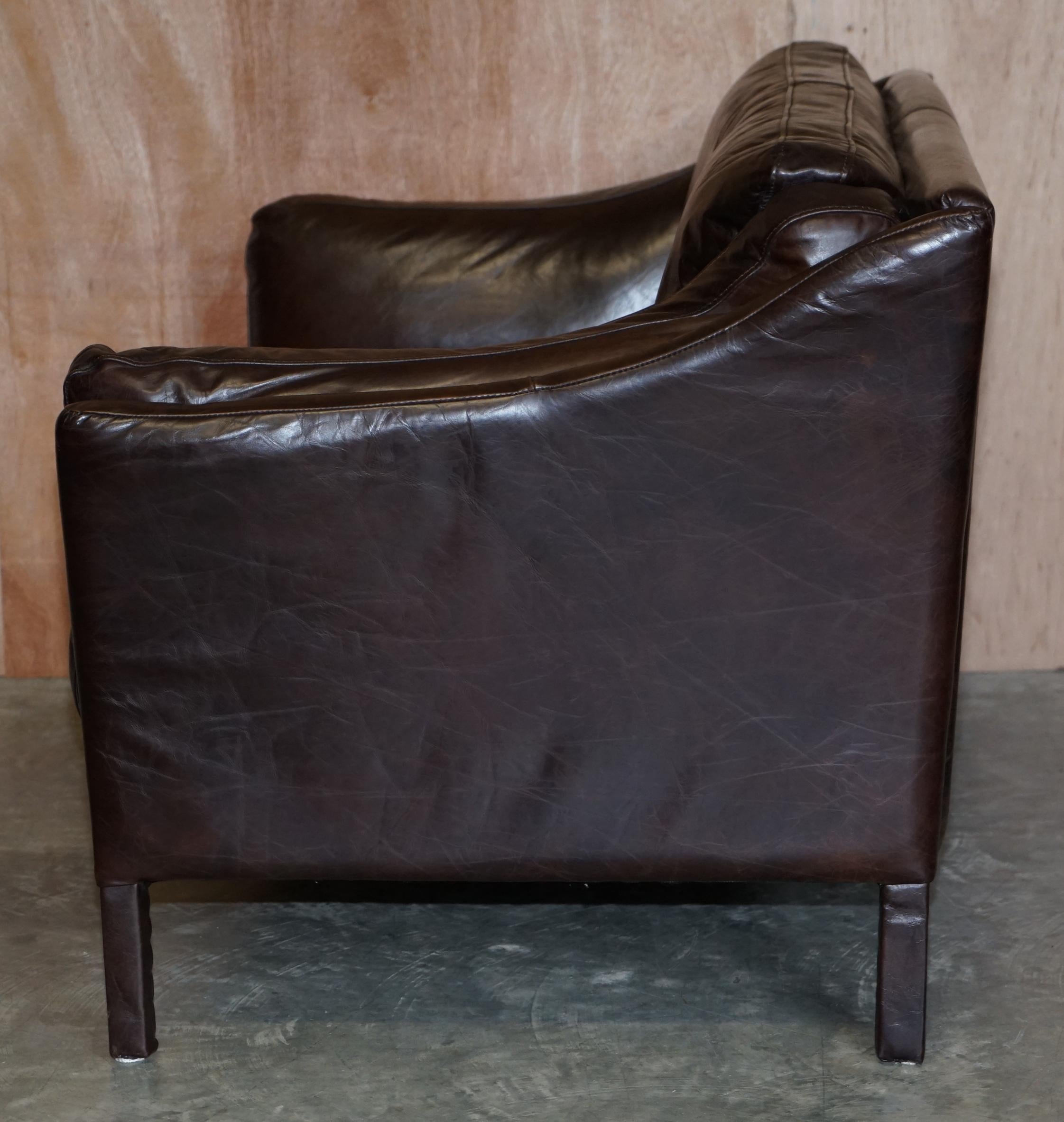 Perfect Condition Halo Groucho Bike Tan Brown Leather Sofa Part of a Large Suite 4