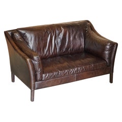 Perfect Condition Halo Groucho Bike Tan Brown Leather Sofa Part of a Large Suite