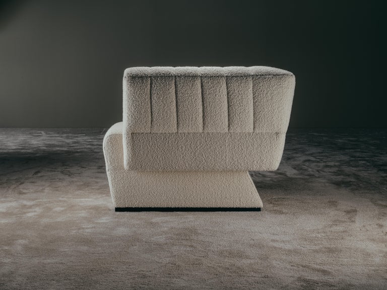 Perfect Day Armchair in Ivory Bouclè Fabric For Sale at 1stdibs