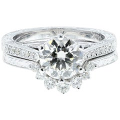 Perfect Fit 'Flush-Fit' Round Diamond Engagement Ring and Wedding Band