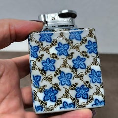 HOLIDAY GIFT - Mid-Century Ceramic Table Lighter with Grape Motif, Japan, 1950s