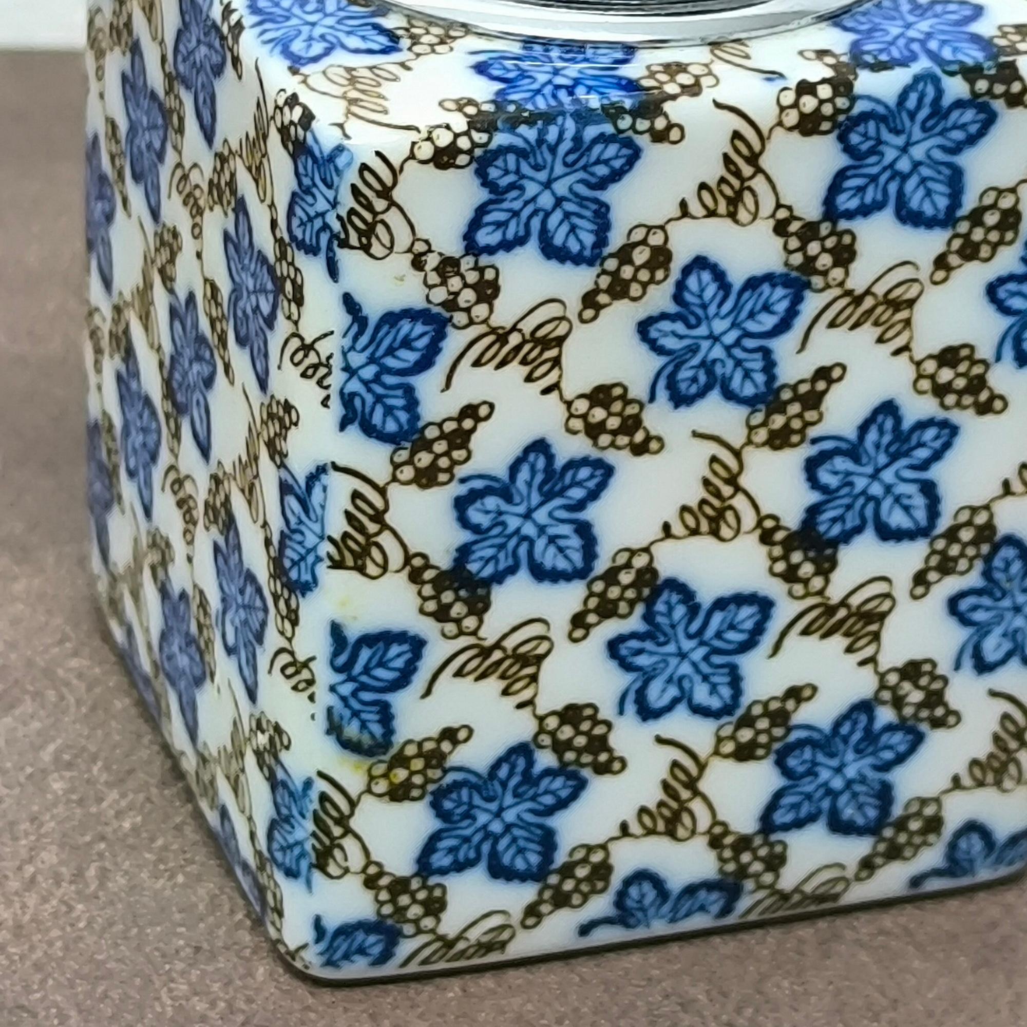 Dipinto a mano PERFECT GIFT - Mid-Century Ceramic Table Lighter with Grape Motif, Japan, 1950s in vendita