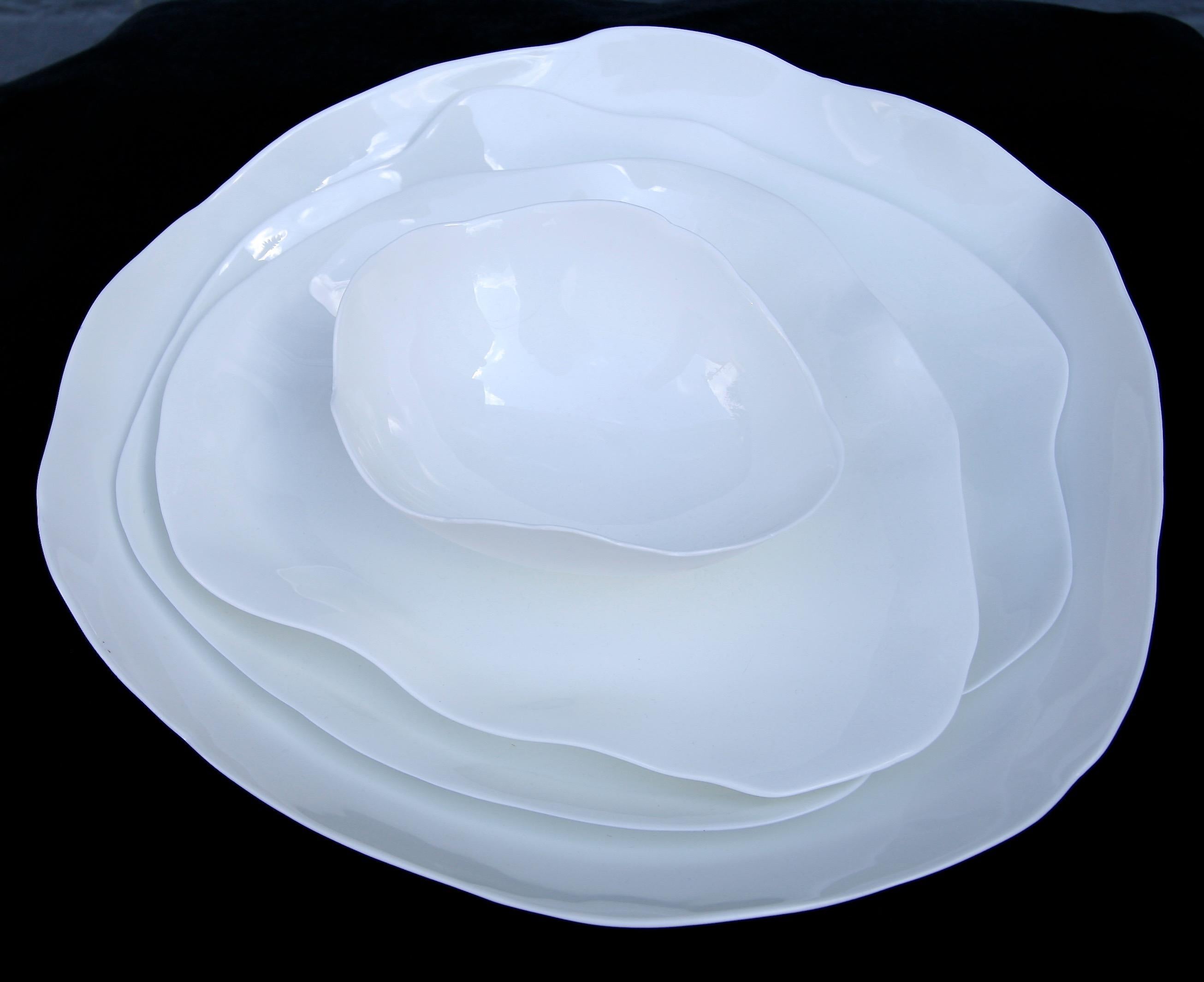 Contemporary Perfect Imperfection White Bone China Bowl