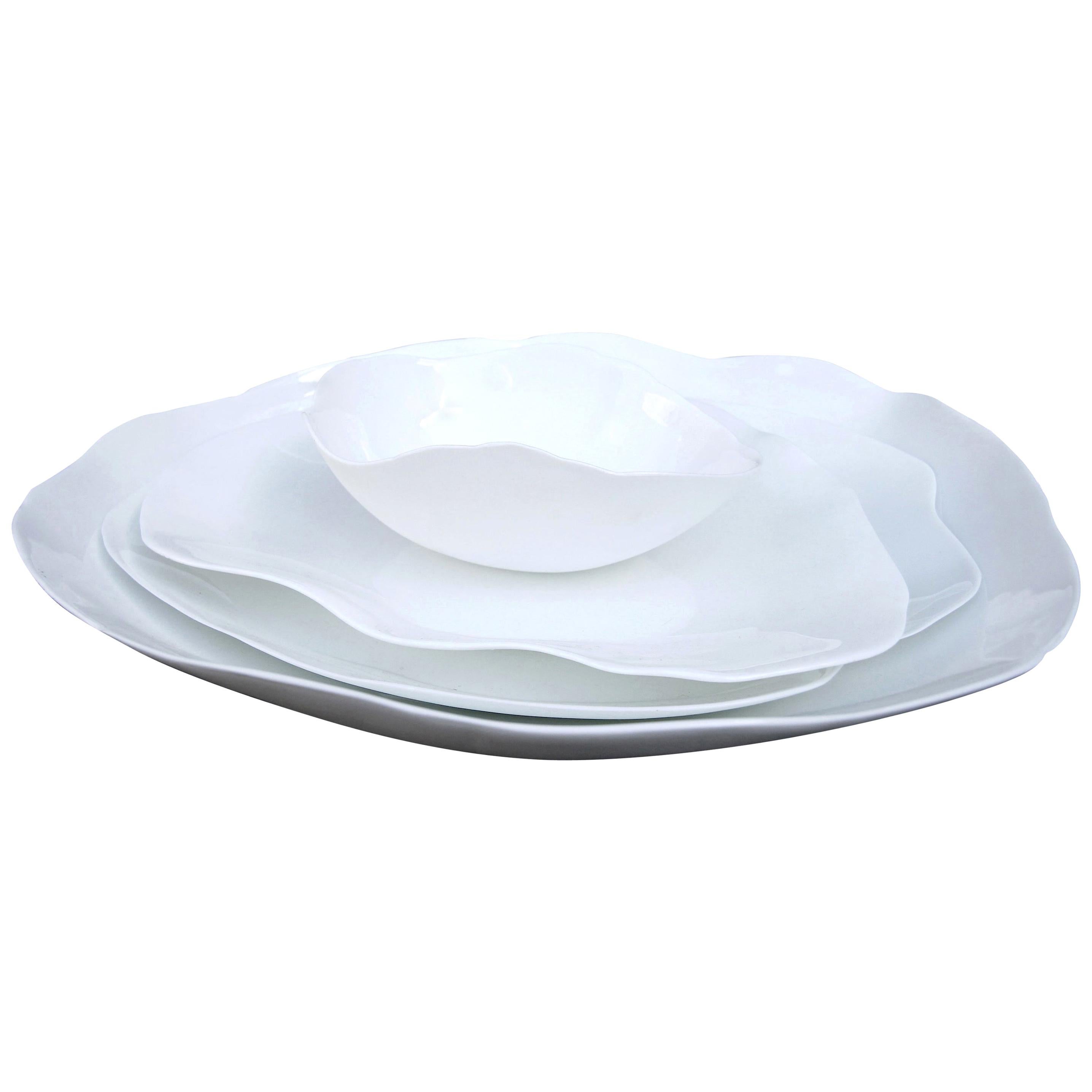 Perfect Imperfection White Bone China Plates and Bowl