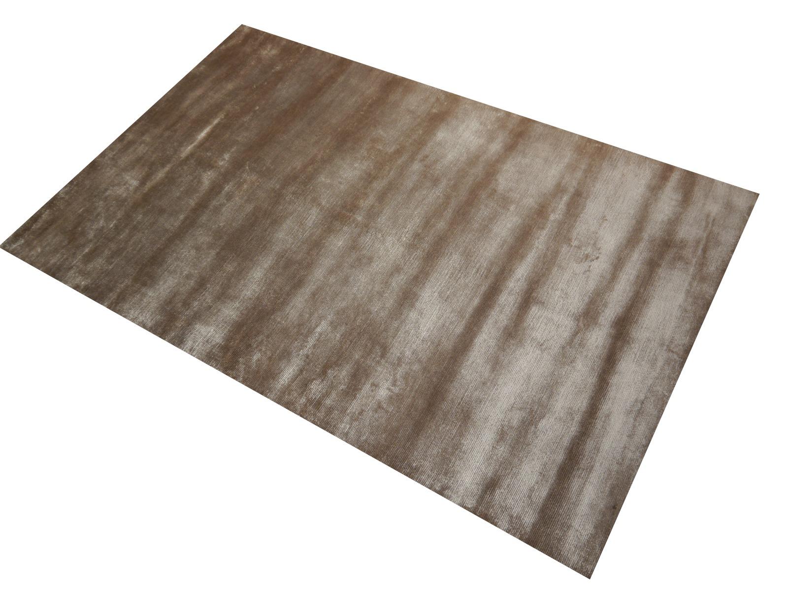 Hand-Knotted Perfect Plain Glacier Gray Rug Collection Bamboo Silk by Djoharian Collection For Sale