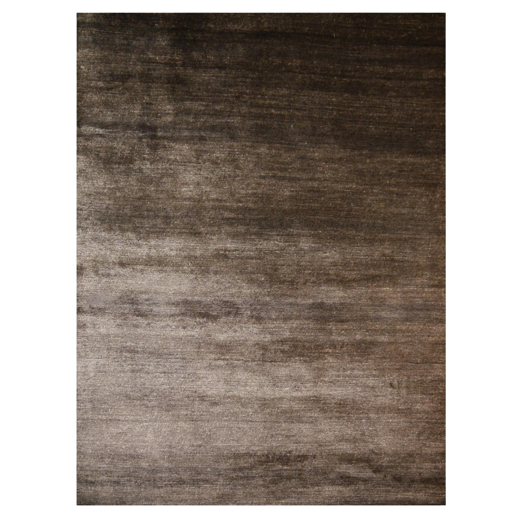 Perfect Plain Rug Collection Color Choco in Bamboo Silk by Djoharian Design For Sale