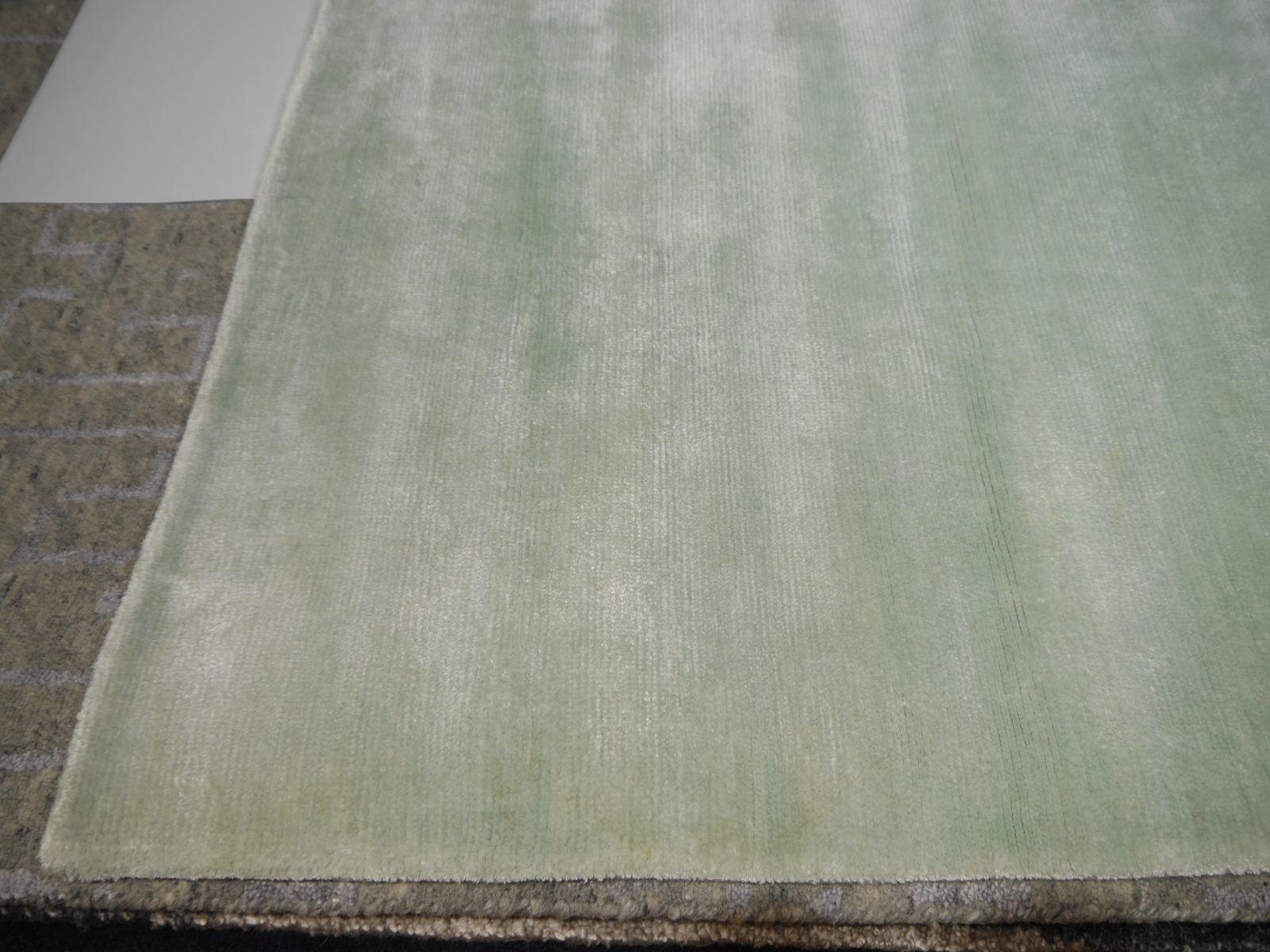 Perfect Plain Rug Collection Color Ice Water in Bamboo Silk by Djoharian Design For Sale 9