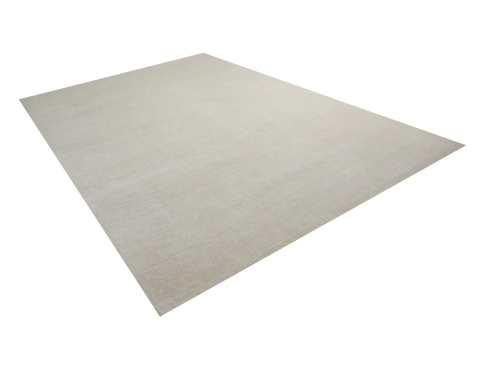 Modern Perfect Plain Rug Collection Color Ivory in Bamboo Silk by Djoharian Design For Sale