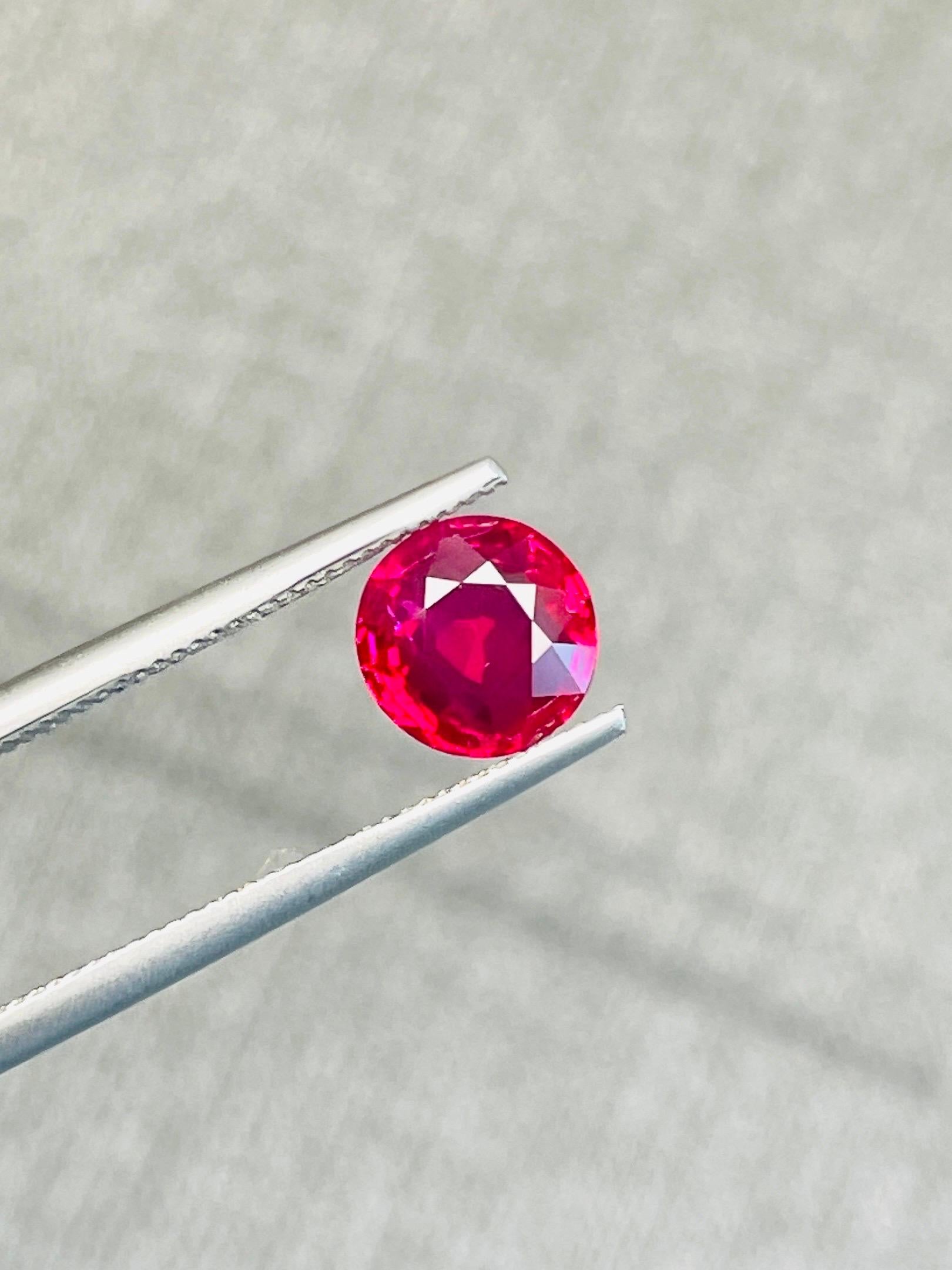 Perfect quality of burma ruby pigeon blood Unheated 1.08ct AIGS certified  1