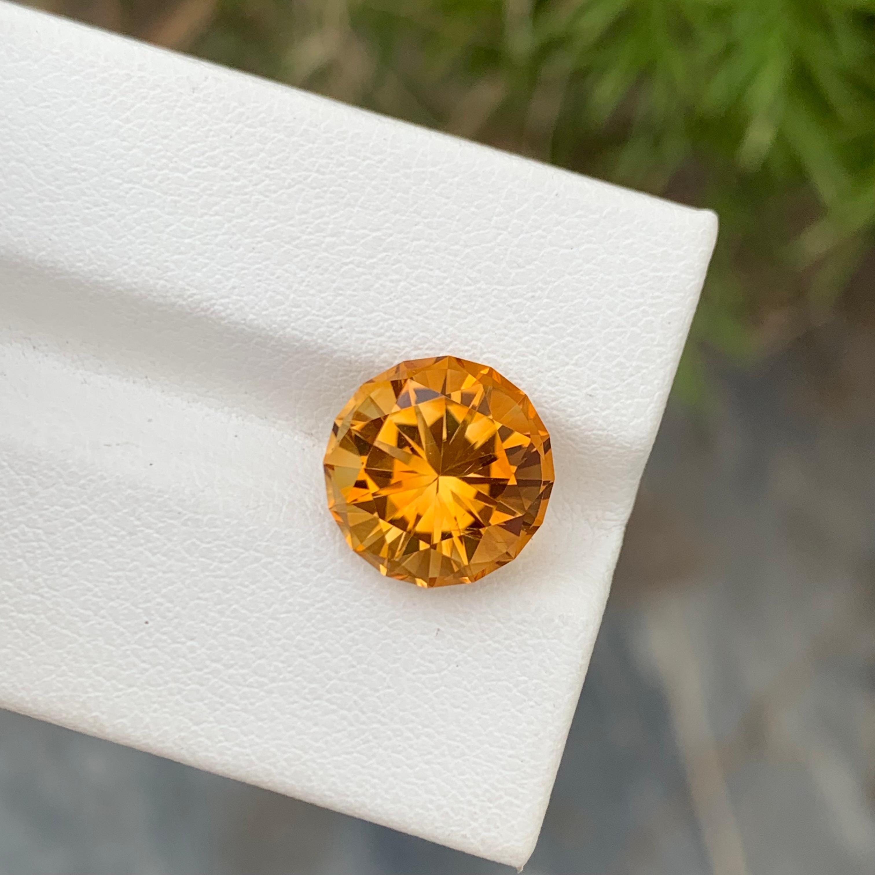 Arts and Crafts Perfect Round Shape 5.00 Carats Loose Madeira Citrine Gemstone For Ring  For Sale