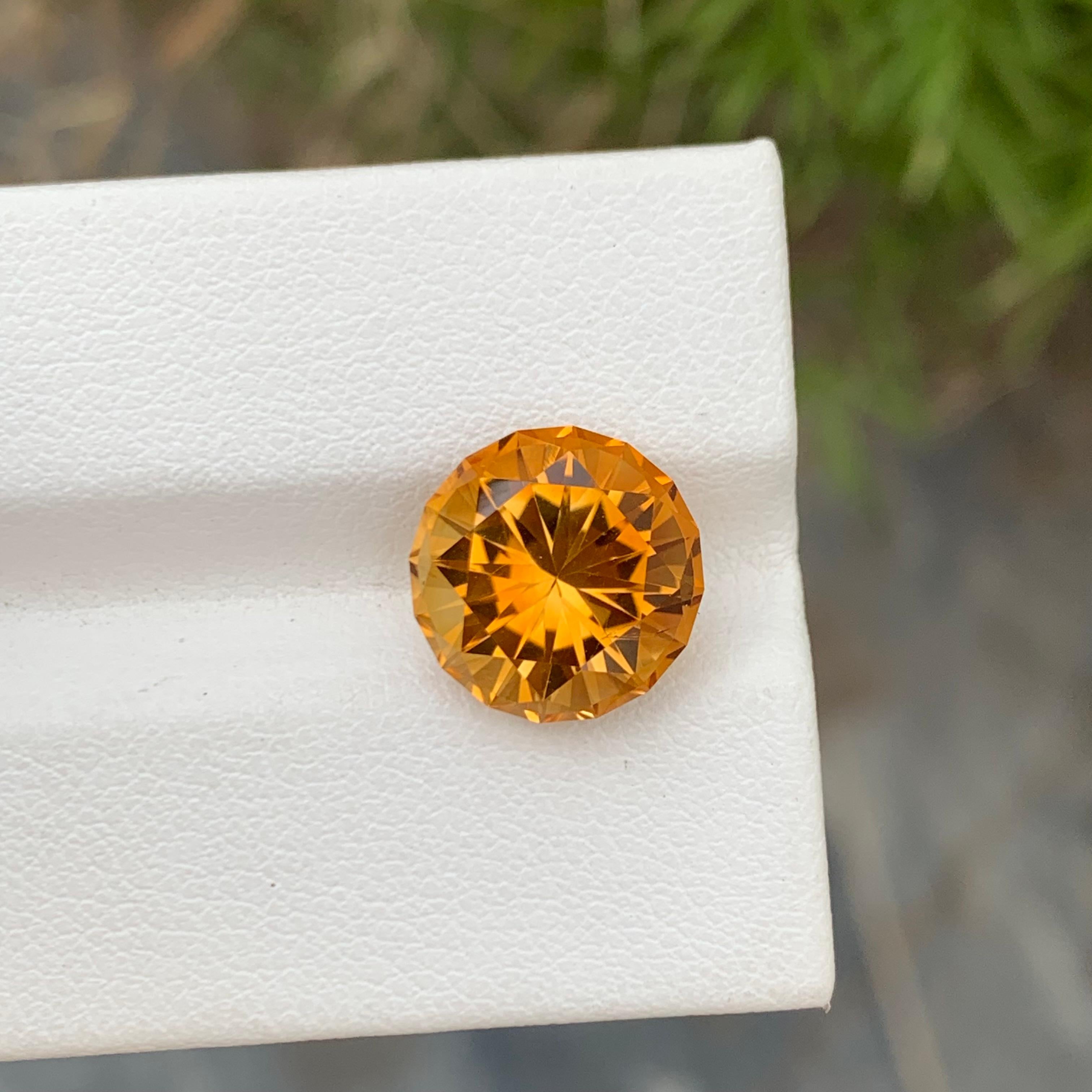 Round Cut Perfect Round Shape 5.00 Carats Loose Madeira Citrine Gemstone For Ring  For Sale