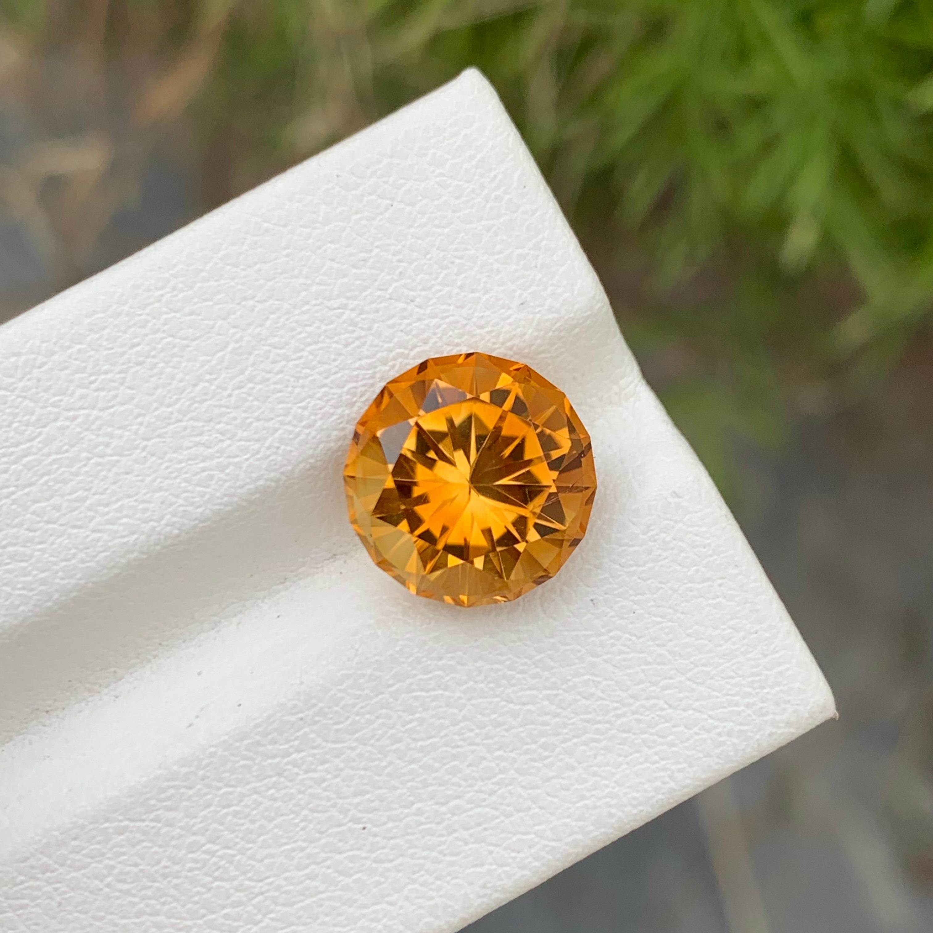Women's or Men's Perfect Round Shape 5.00 Carats Loose Madeira Citrine Gemstone For Ring  For Sale