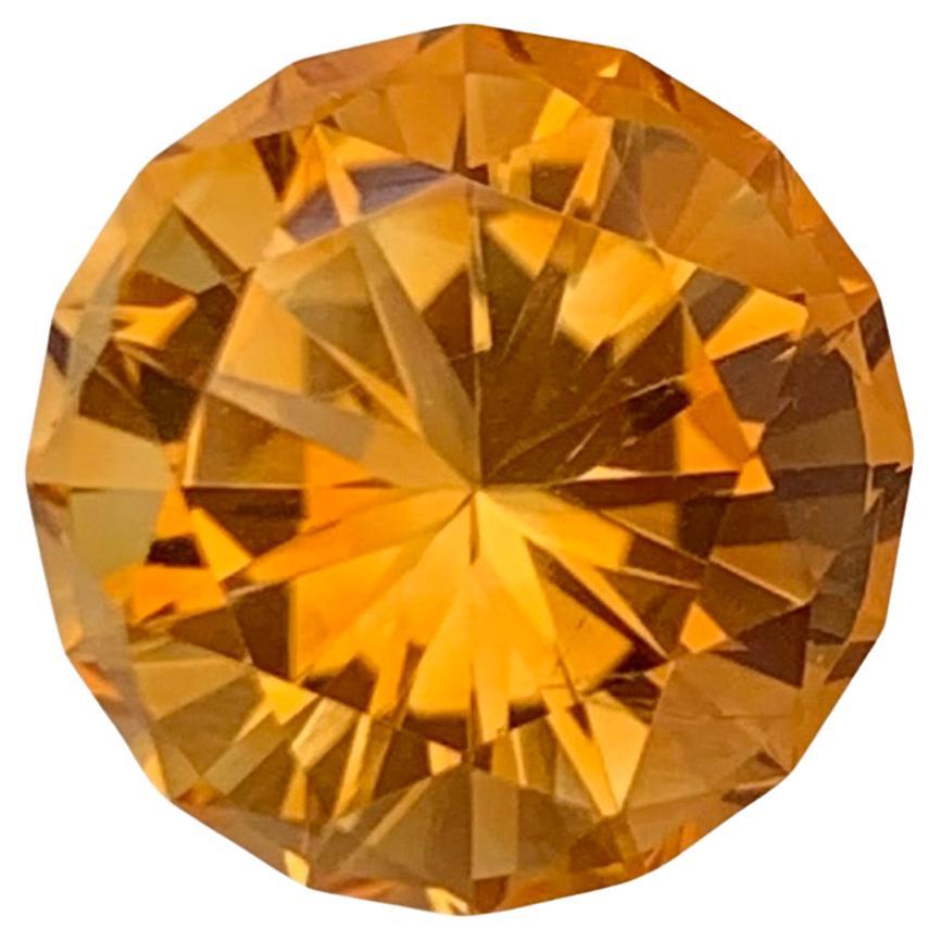 Perfect Round Shape 5.00 Carats Loose Madeira Citrine Gemstone For Ring  For Sale