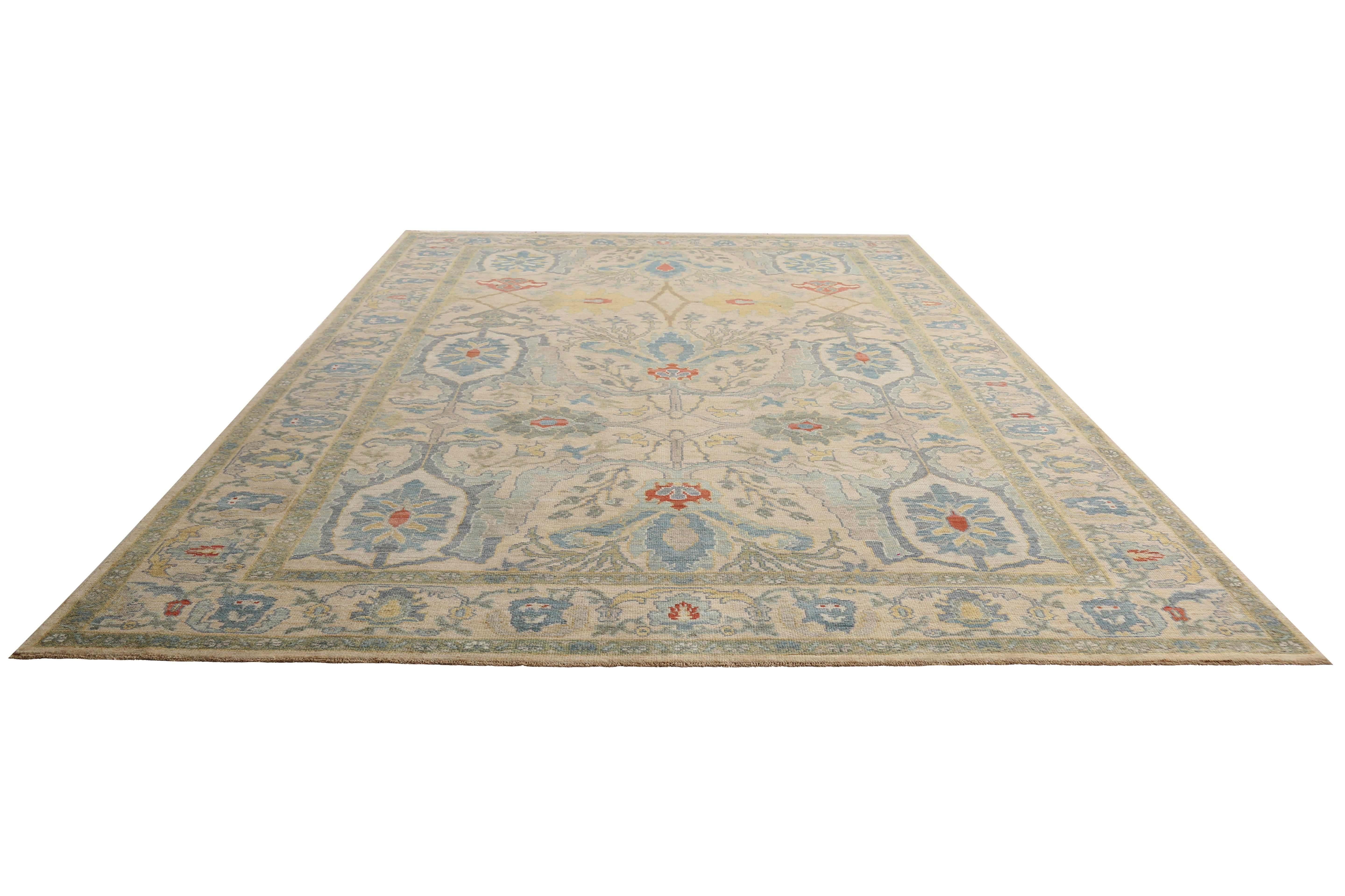 Contemporary Perfect Size Turkish Sultanabad Rug For Sale