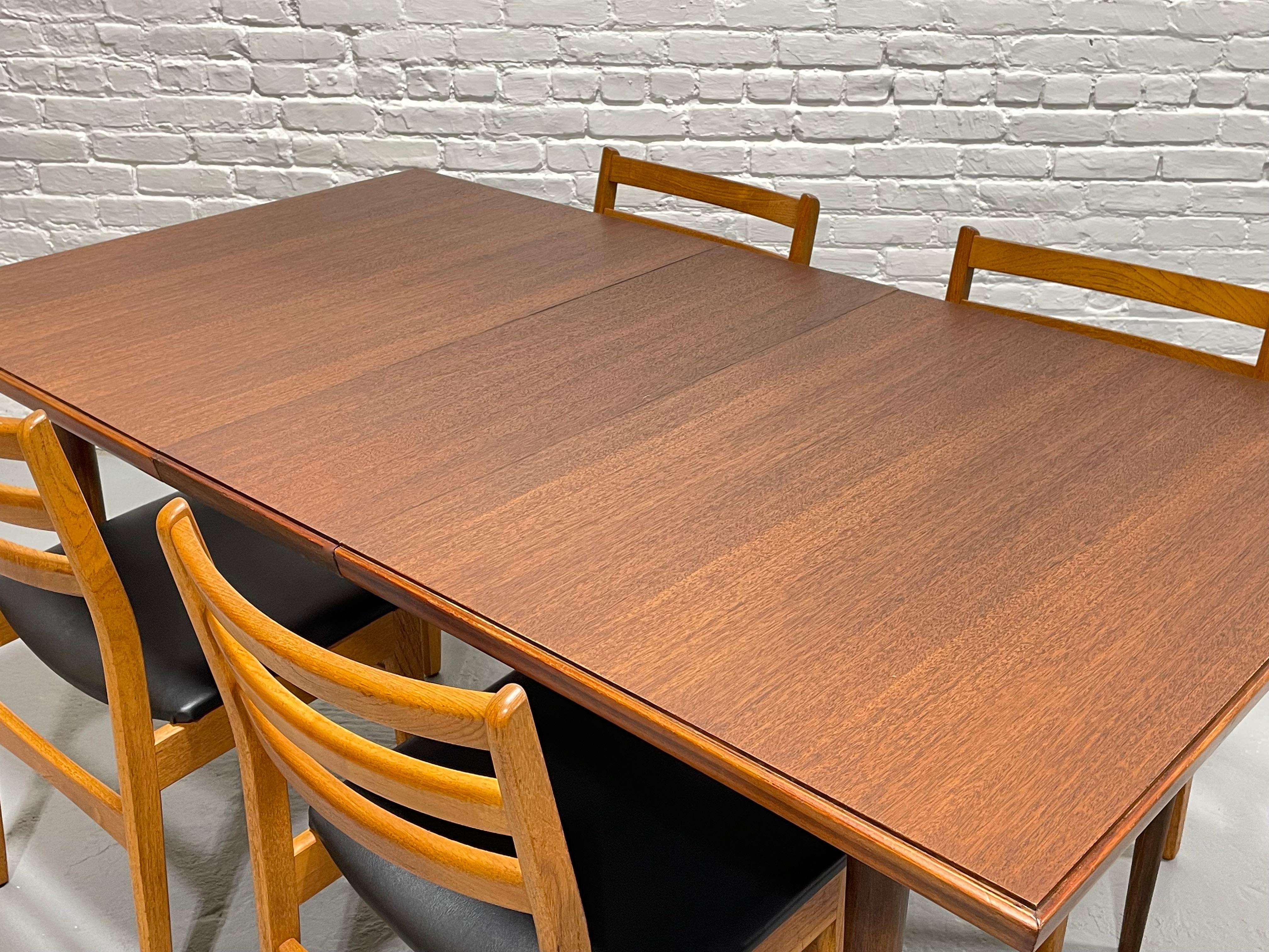 Perfect Size WALNUT Mid Century Modern DINING TABLE + Expansion Leaf, c. 1960's For Sale 5