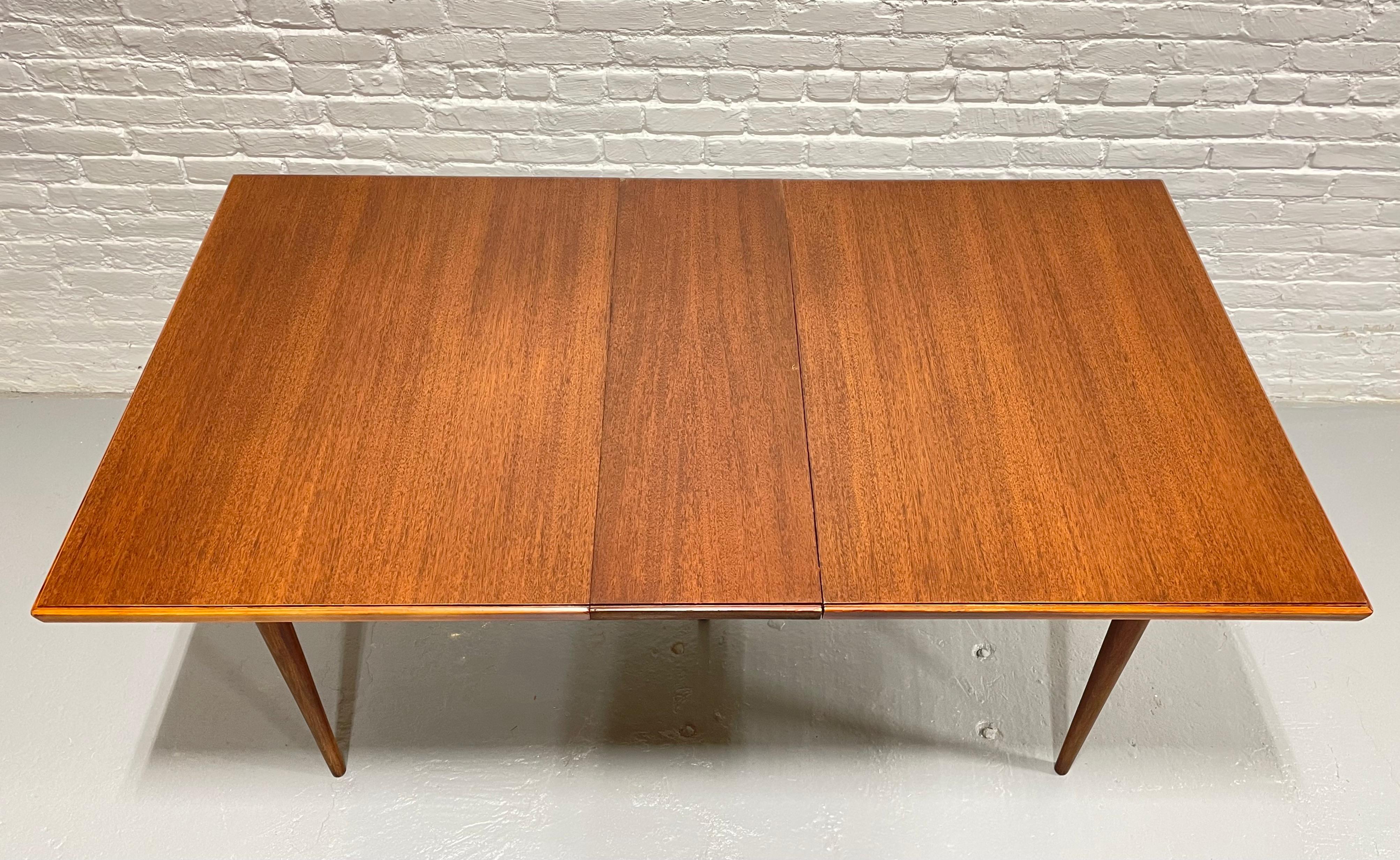 Perfect Size WALNUT Mid Century Modern DINING TABLE + Expansion Leaf, c. 1960's For Sale 7
