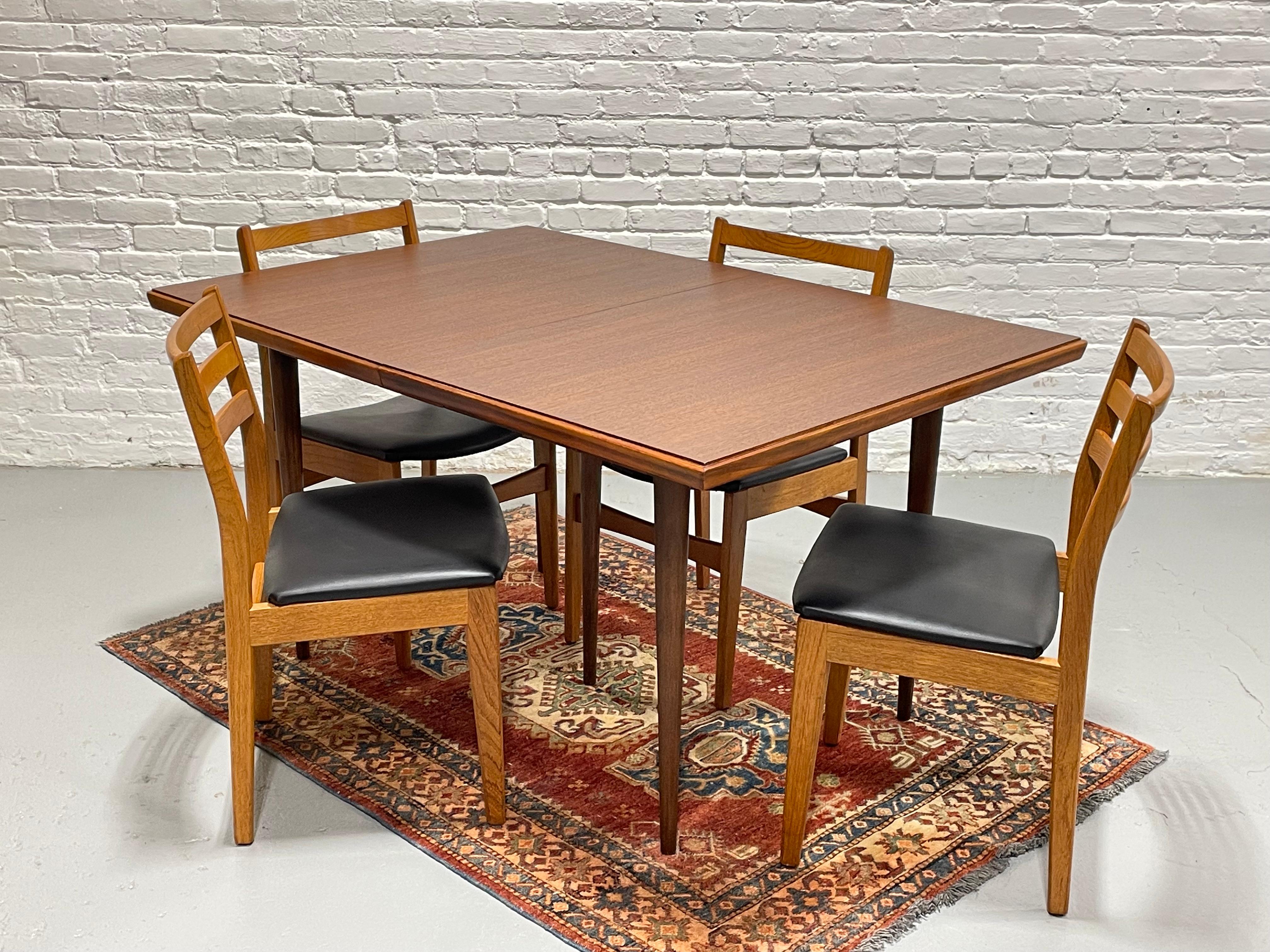 Perfect Size WALNUT Mid Century Modern DINING TABLE + Expansion Leaf, c. 1960's For Sale 8