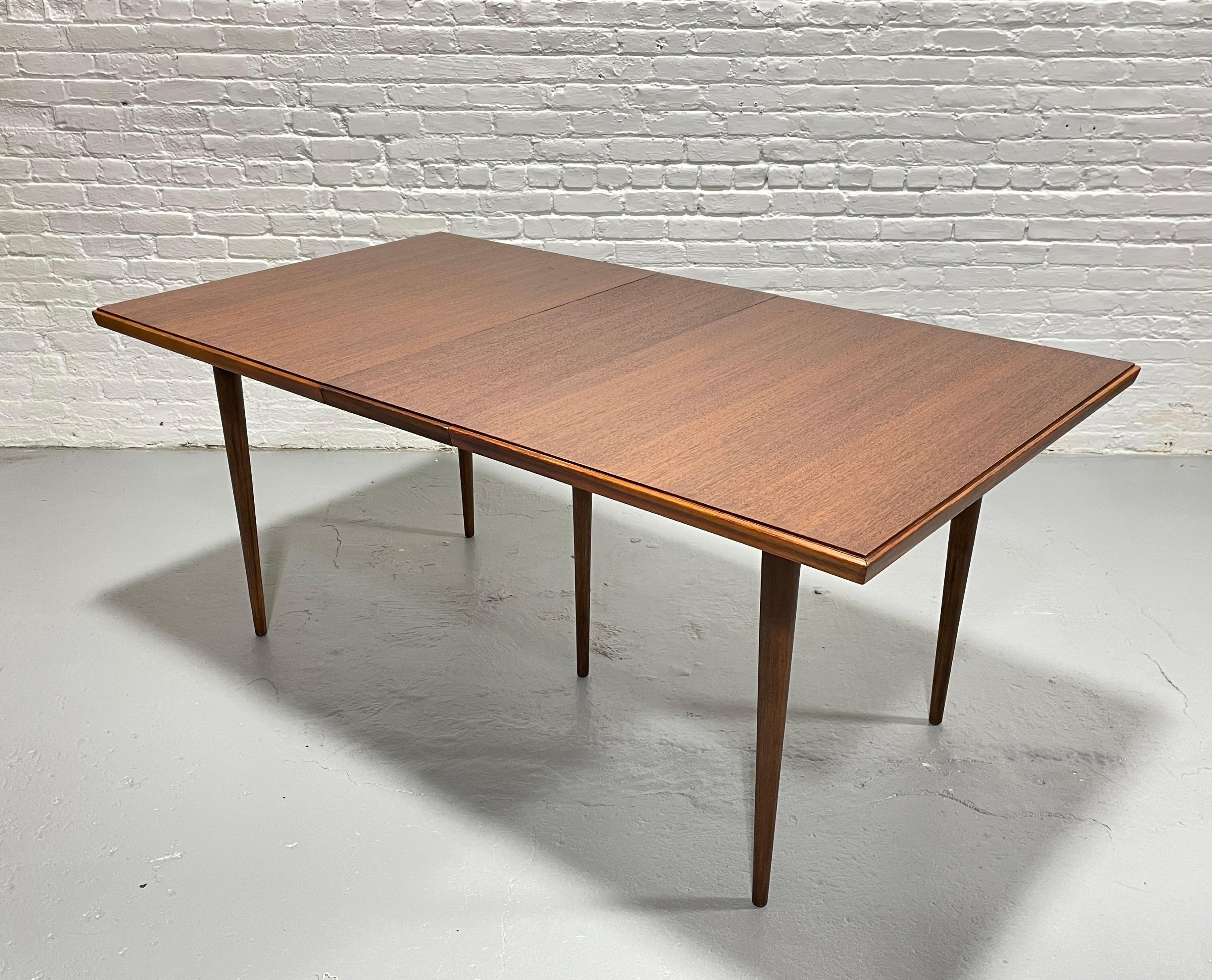 Mid-20th Century Perfect Size WALNUT Mid Century Modern DINING TABLE + Expansion Leaf, c. 1960's For Sale
