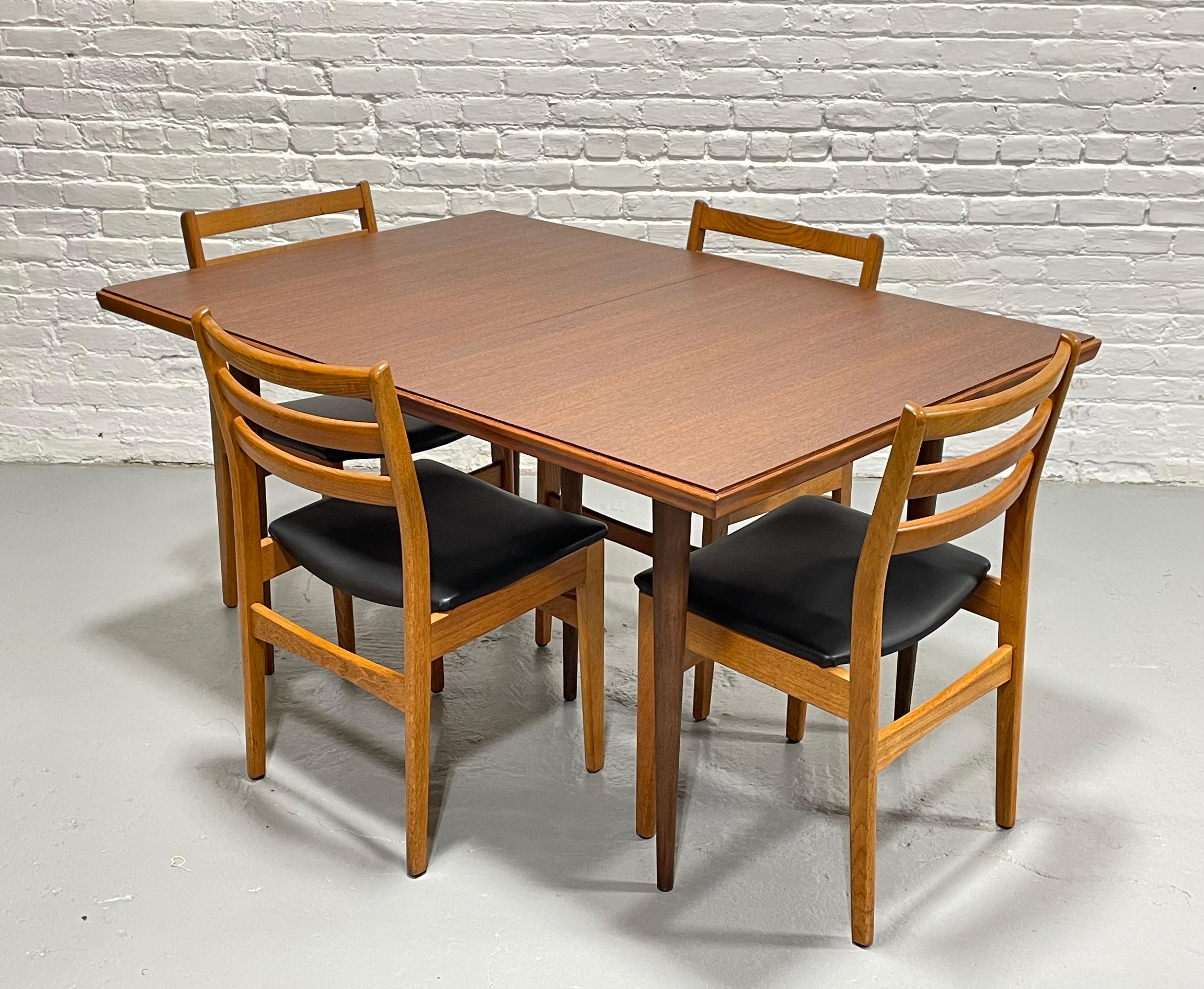 Perfect Size WALNUT Mid Century Modern DINING TABLE + Expansion Leaf, c. 1960's For Sale 2