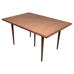 Perfect Size WALNUT Mid Century Modern DINING TABLE + Expansion Leaf, c. 1960's
