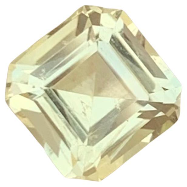 Perfect Square Shape 1.80 Carats Light Yellow Heliodor Beryl From Brazil  For Sale