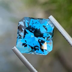 Perfect Square Shape 8.20 Carats Fancy Cut Loose London Blue Topaz Gem For Ring