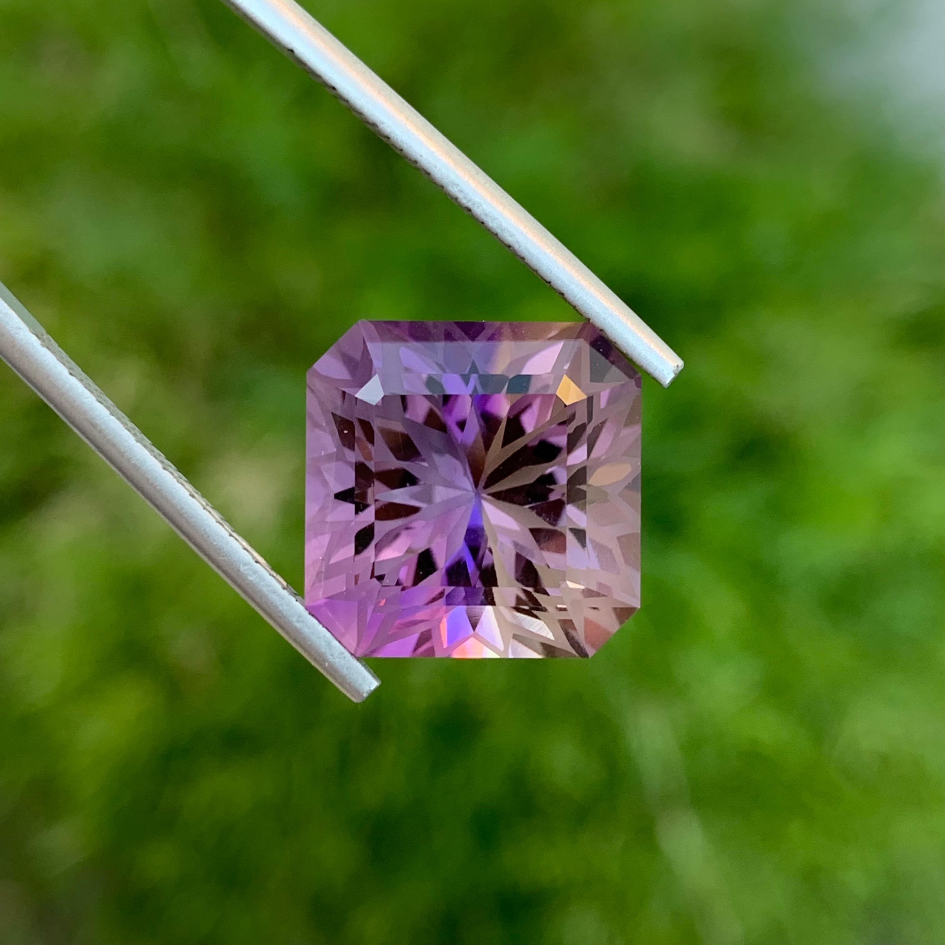 Square Cut Perfect Square Shape Ametrine 13.65 Carat Flower Cut Gem For Necklace Jewellery  For Sale