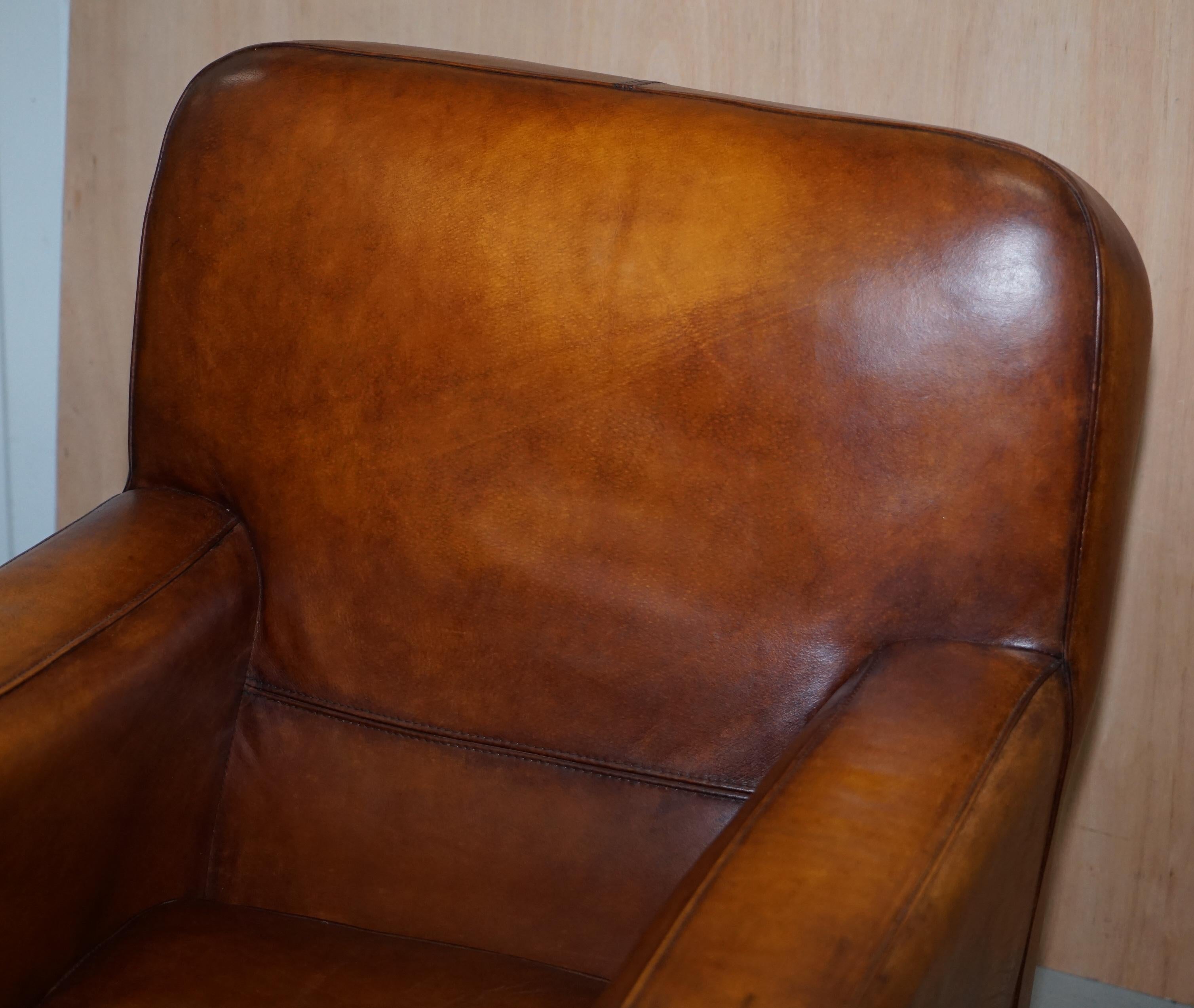 Perfect Tetrad Totnes Brown Leather Armchair with Feather Filled Lumbar Cushion 1