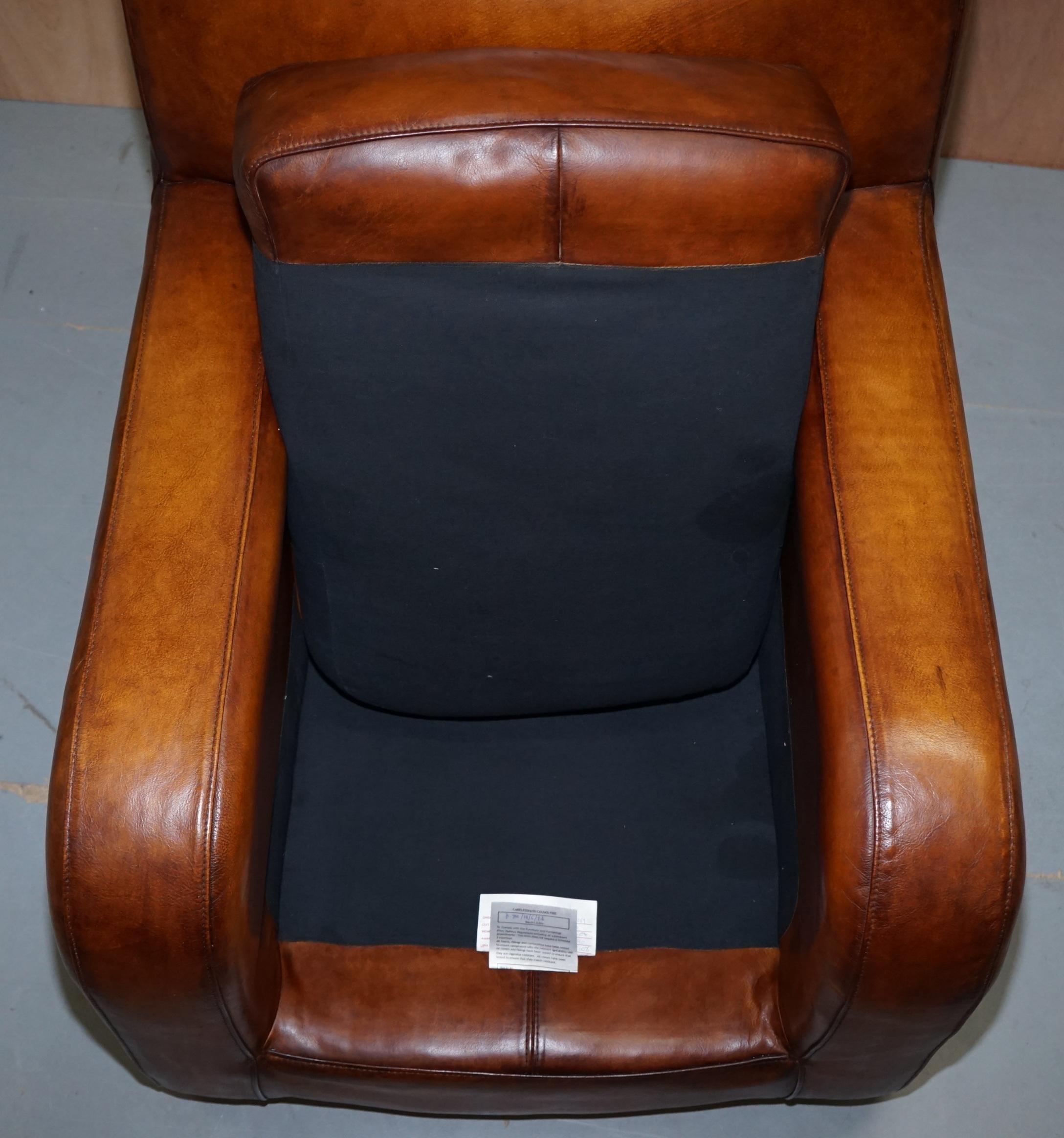 Perfect Tetrad Totnes Brown Leather Armchair with Feather Filled Lumbar Cushion 3