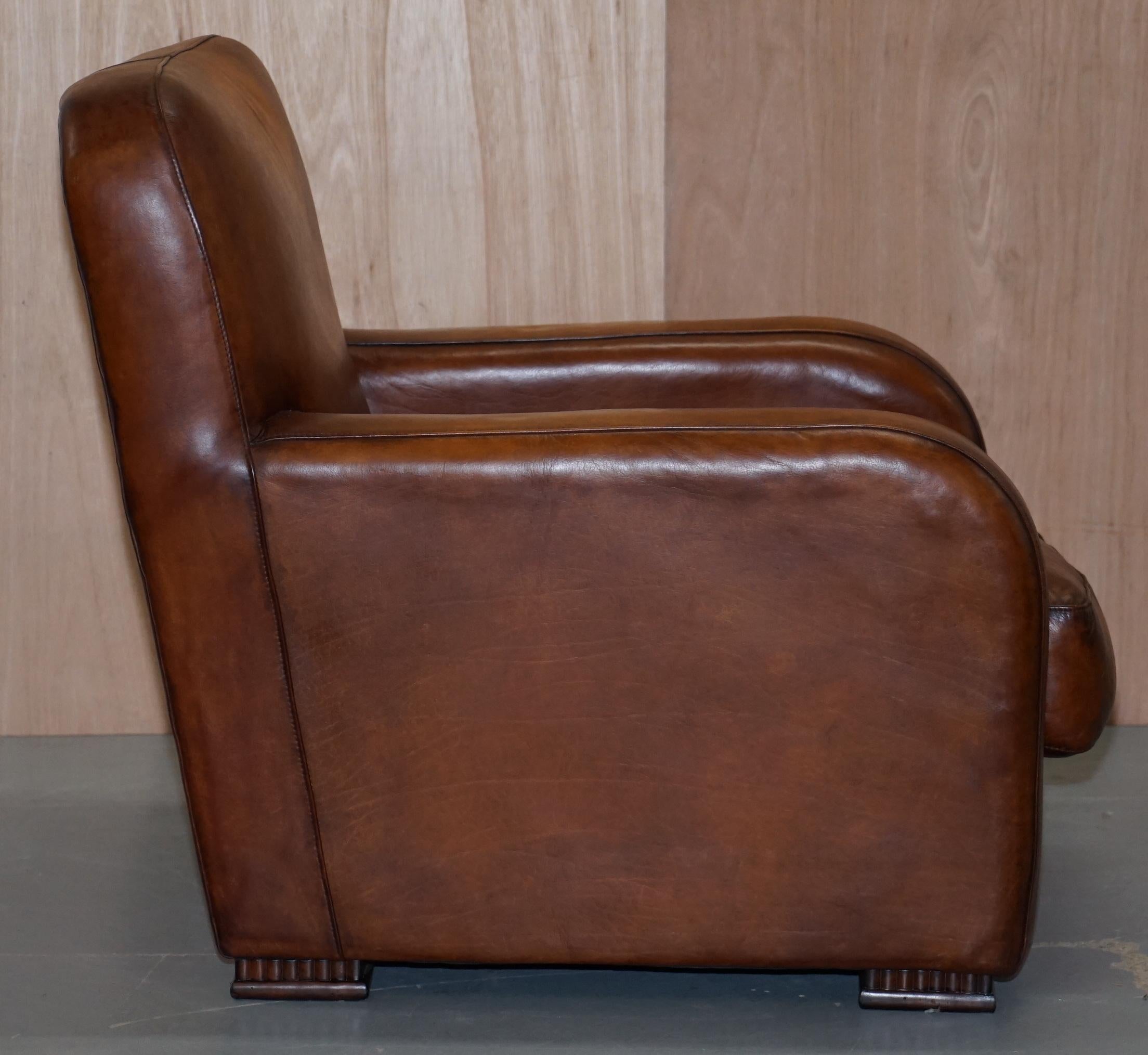 Perfect Tetrad Totnes Brown Leather Armchair with Feather Filled Lumbar Cushion 4