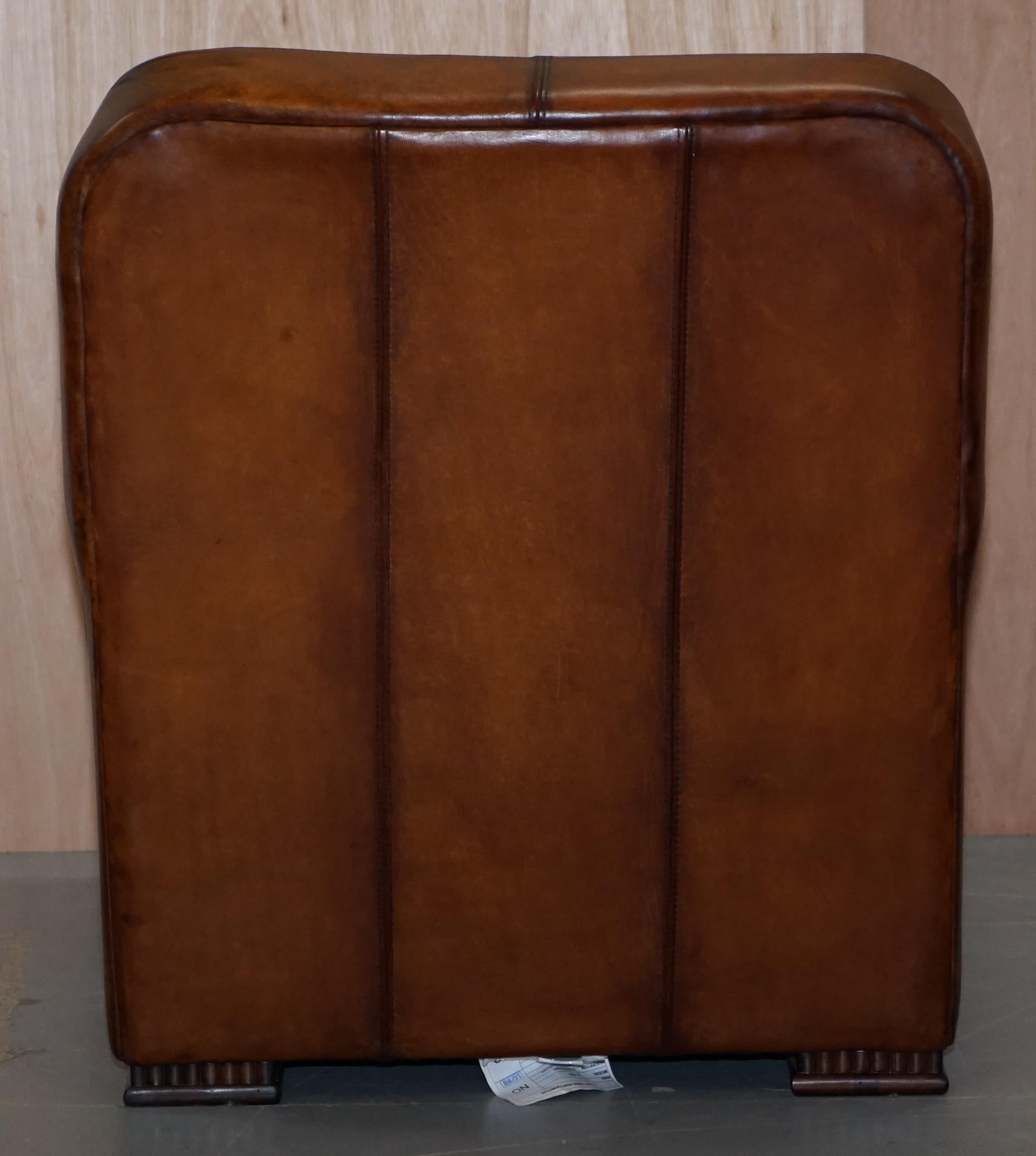 Perfect Tetrad Totnes Brown Leather Armchair with Feather Filled Lumbar Cushion 6