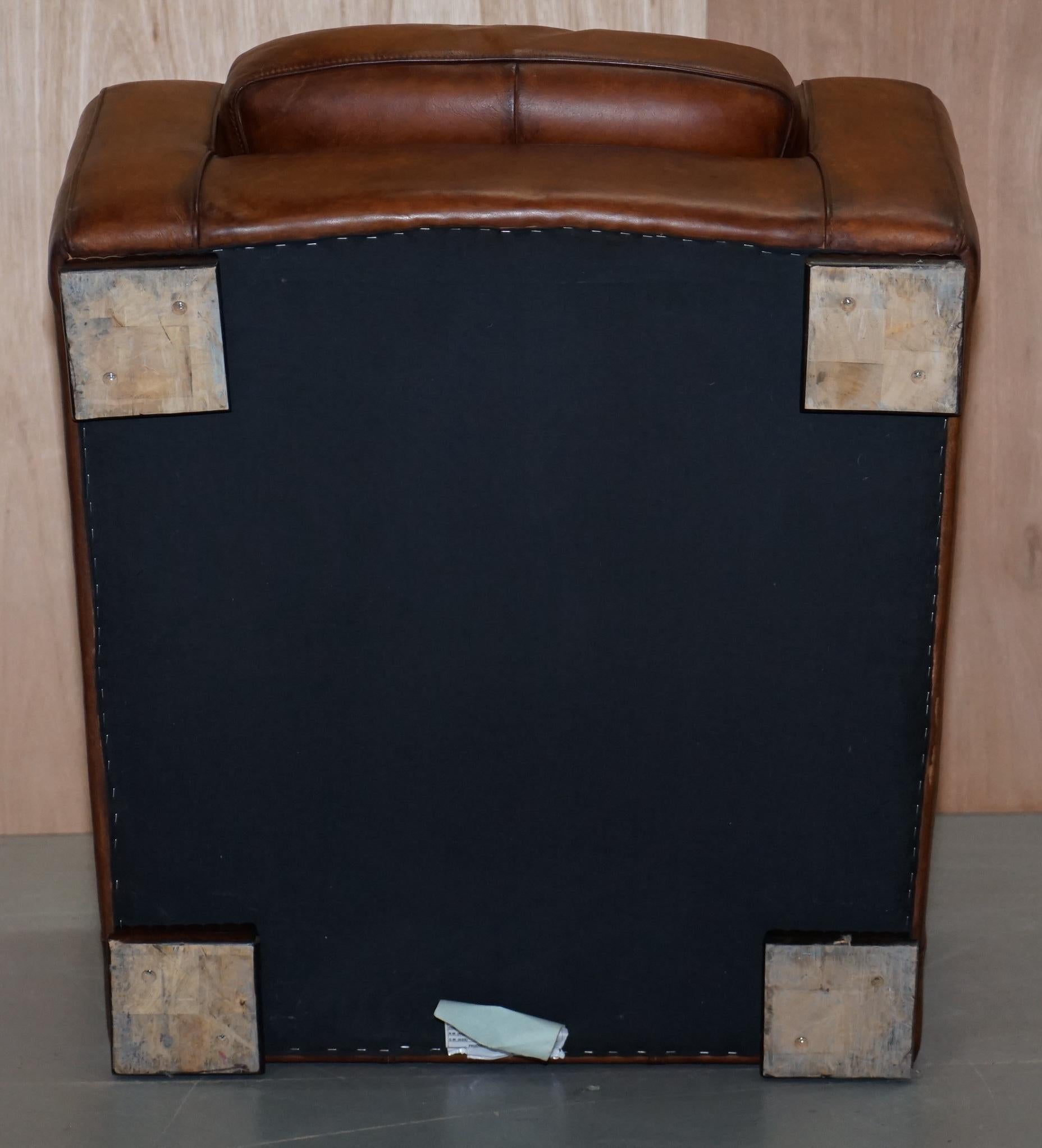 Perfect Tetrad Totnes Brown Leather Armchair with Feather Filled Lumbar Cushion 8