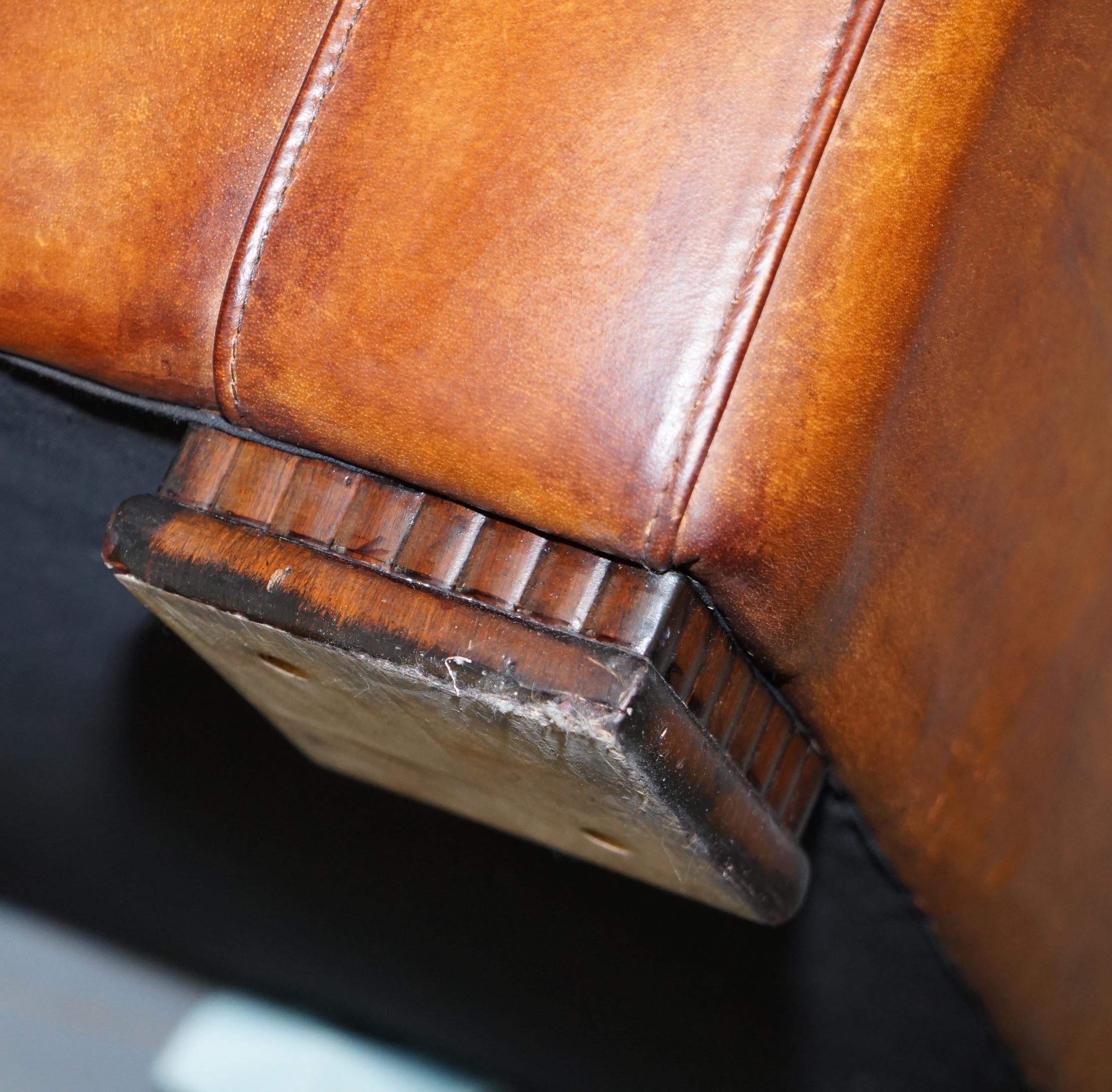 Perfect Tetrad Totnes Brown Leather Armchair with Feather Filled Lumbar Cushion 10