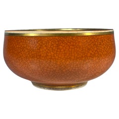 Perfect Thorkild Olsen Small Bowl Royal Copenhagen Terracotta Crackle Glaze 2690