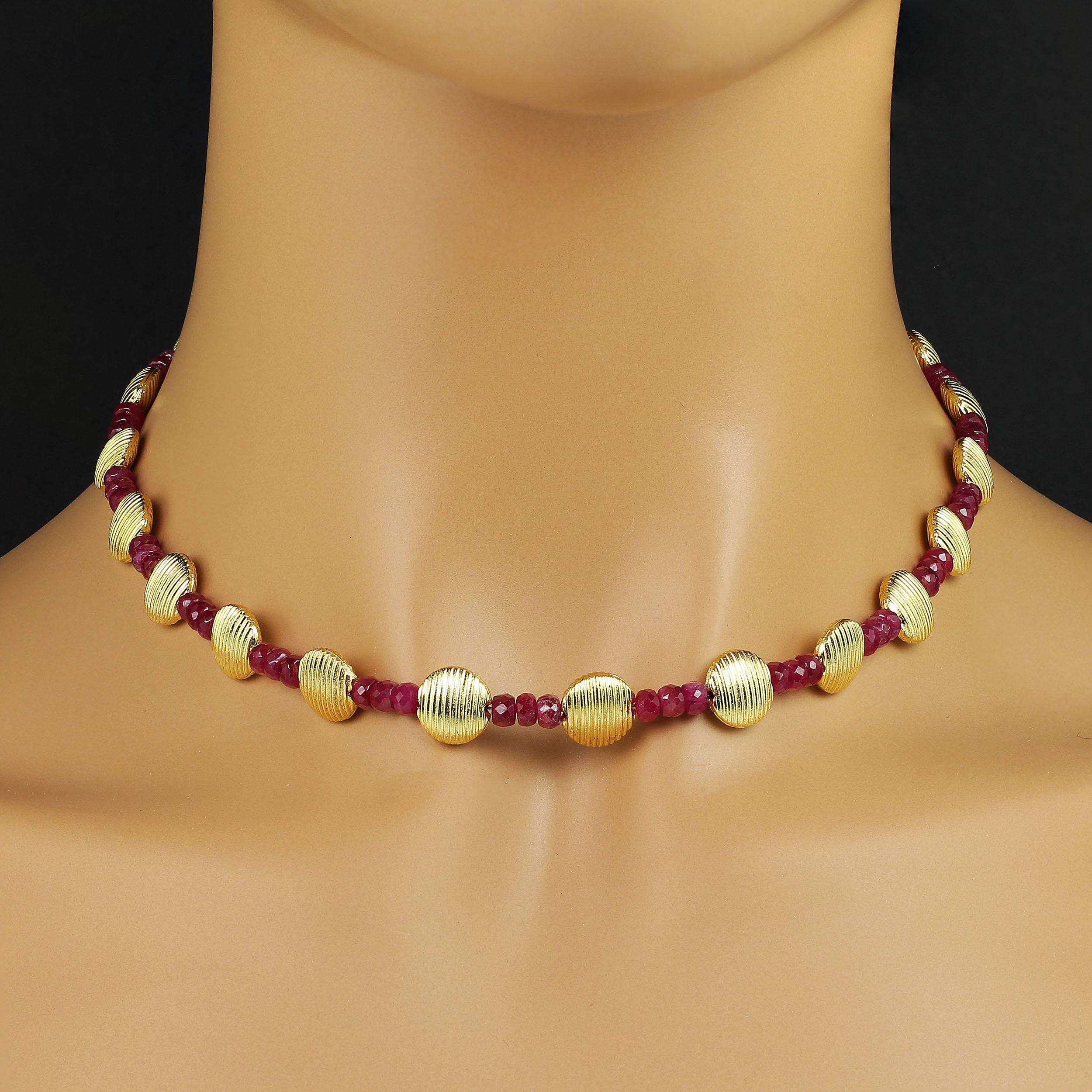 AJD 17 Inch Ruby and Gold Choker Necklace 1