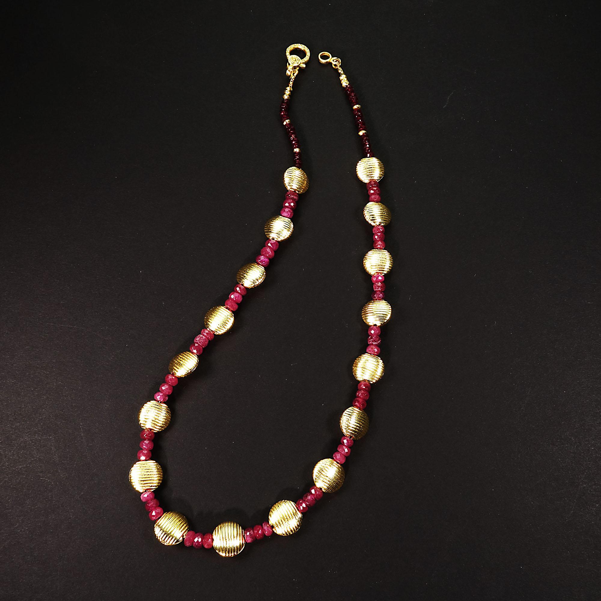 Artisan  AJD 17 Inch Ruby and Gold Choker Necklace
