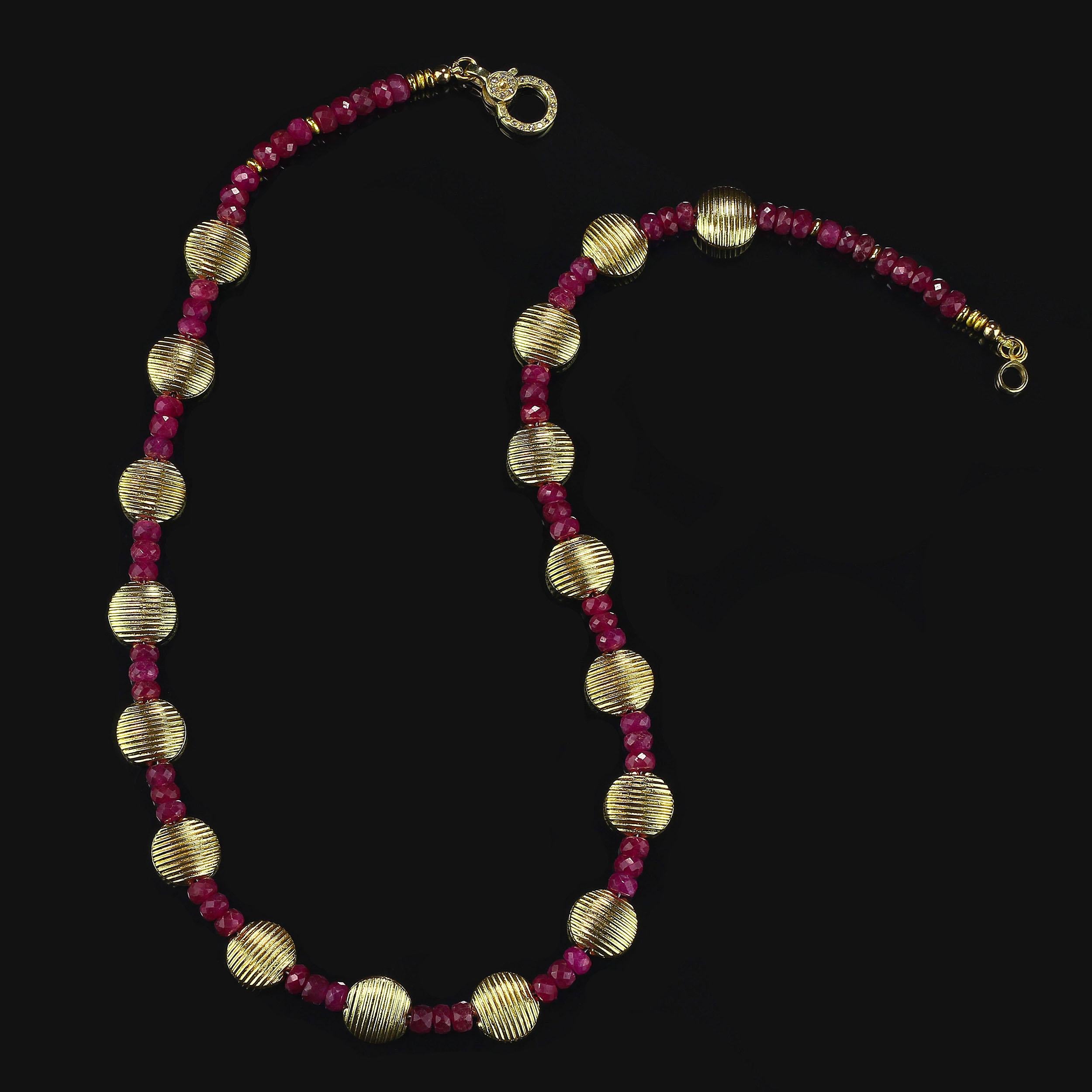  AJD 17 Inch Ruby and Gold Choker Necklace 2