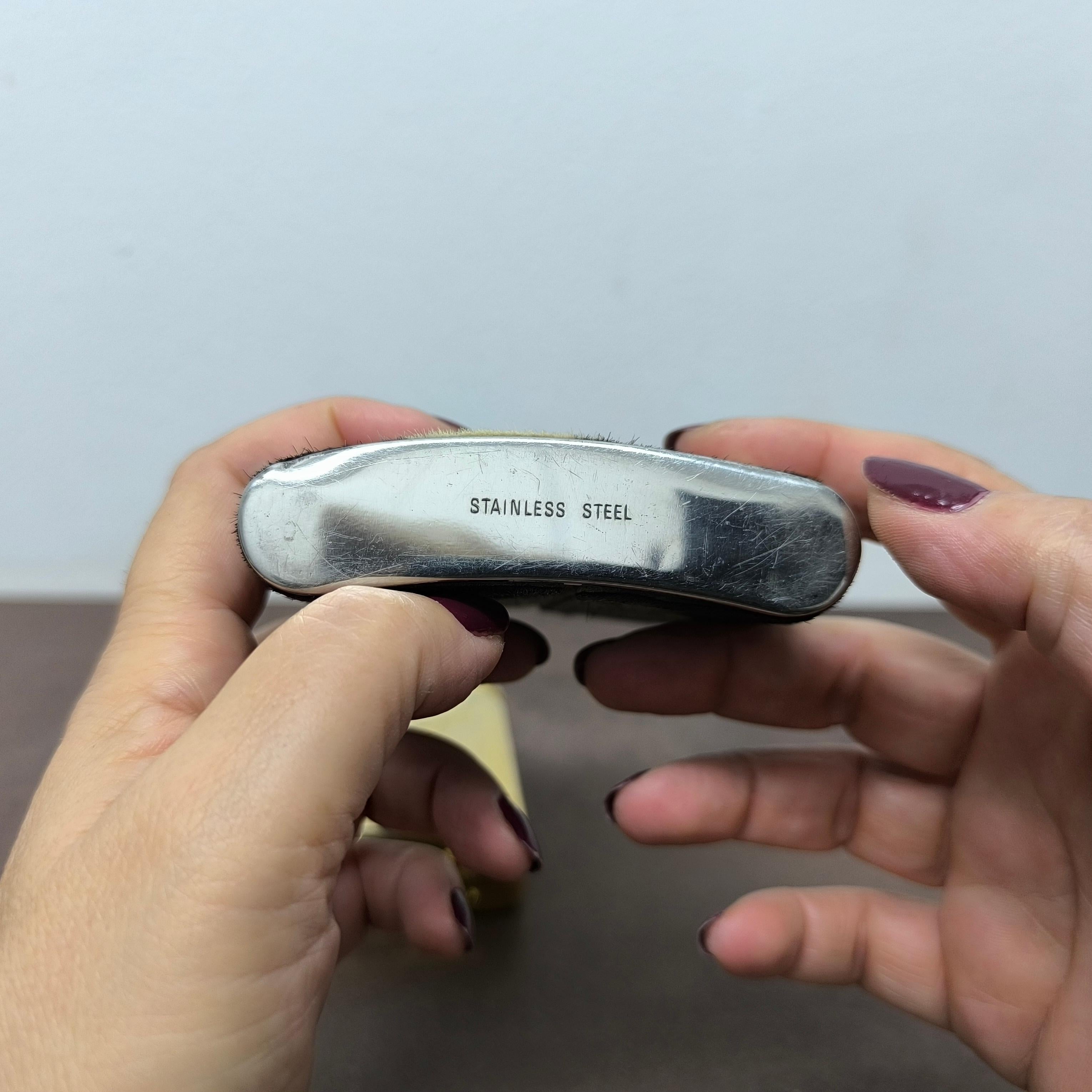 HOLIDAY GIFT - Pair of Designer Flasks - Jerry Can & Fur-Wrapped Hip Flask For Sale 6