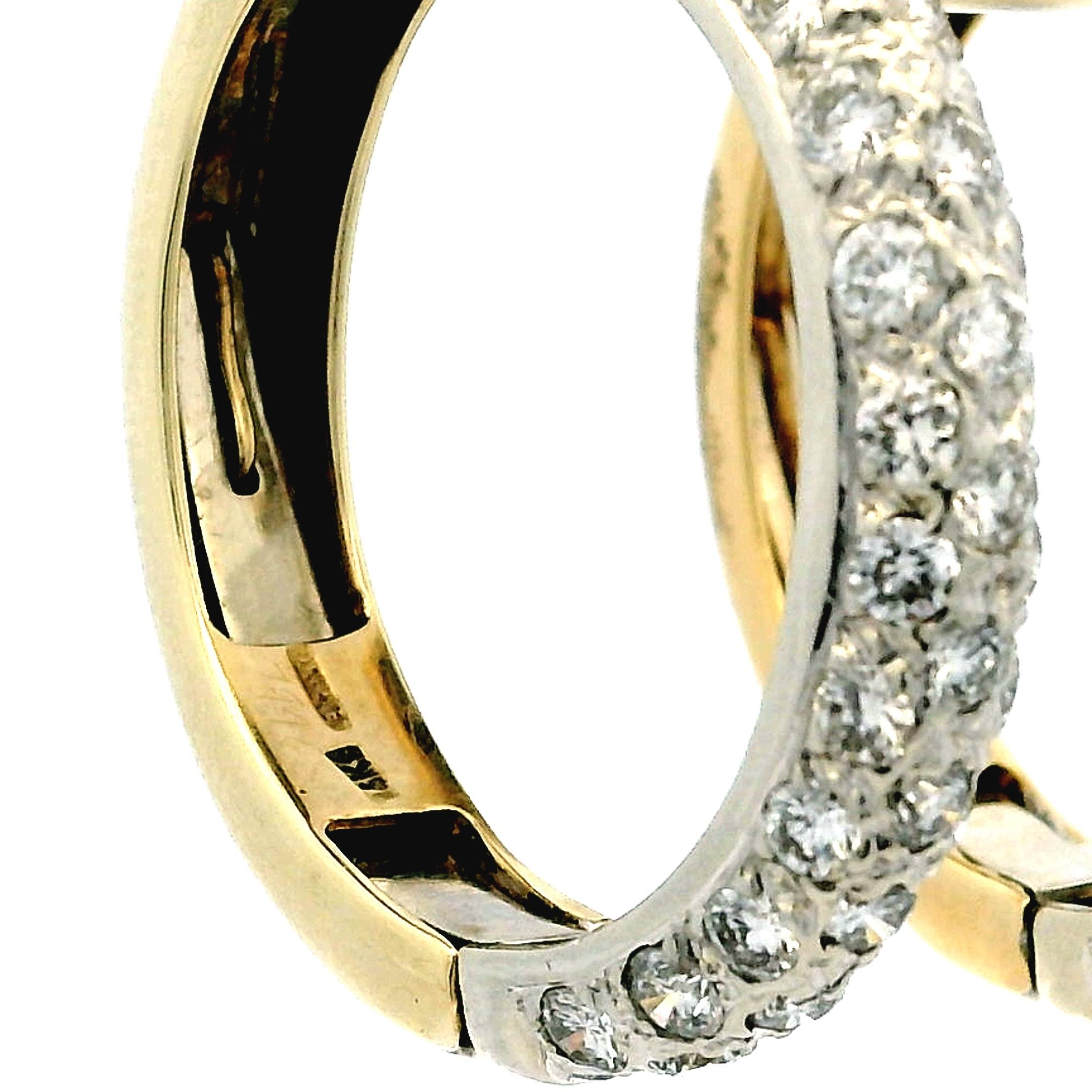 Perfecta Pendientes de aro de diamantes de oro bicolor de 14 quilates, 3,5 quilates en venta 3