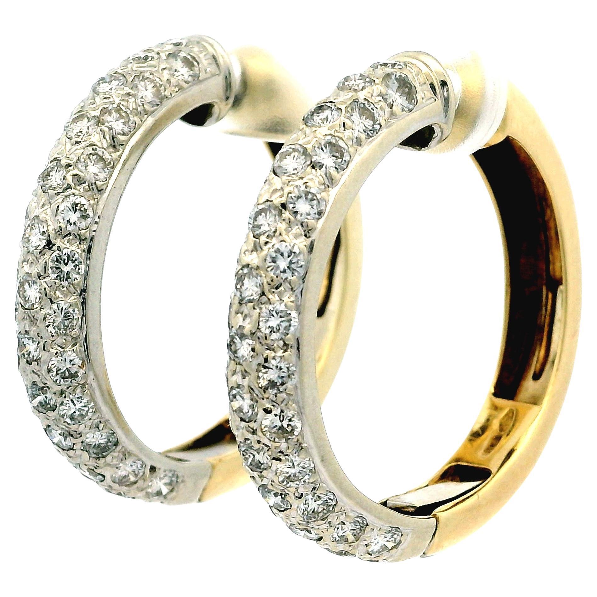 Perfecta 14K zweifarbige Gold Diamant Ohrringe, 3,5 Karat