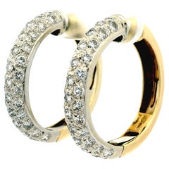 Perfecta 14K zweifarbige Gold Diamant Ohrringe, 3,5 Karat