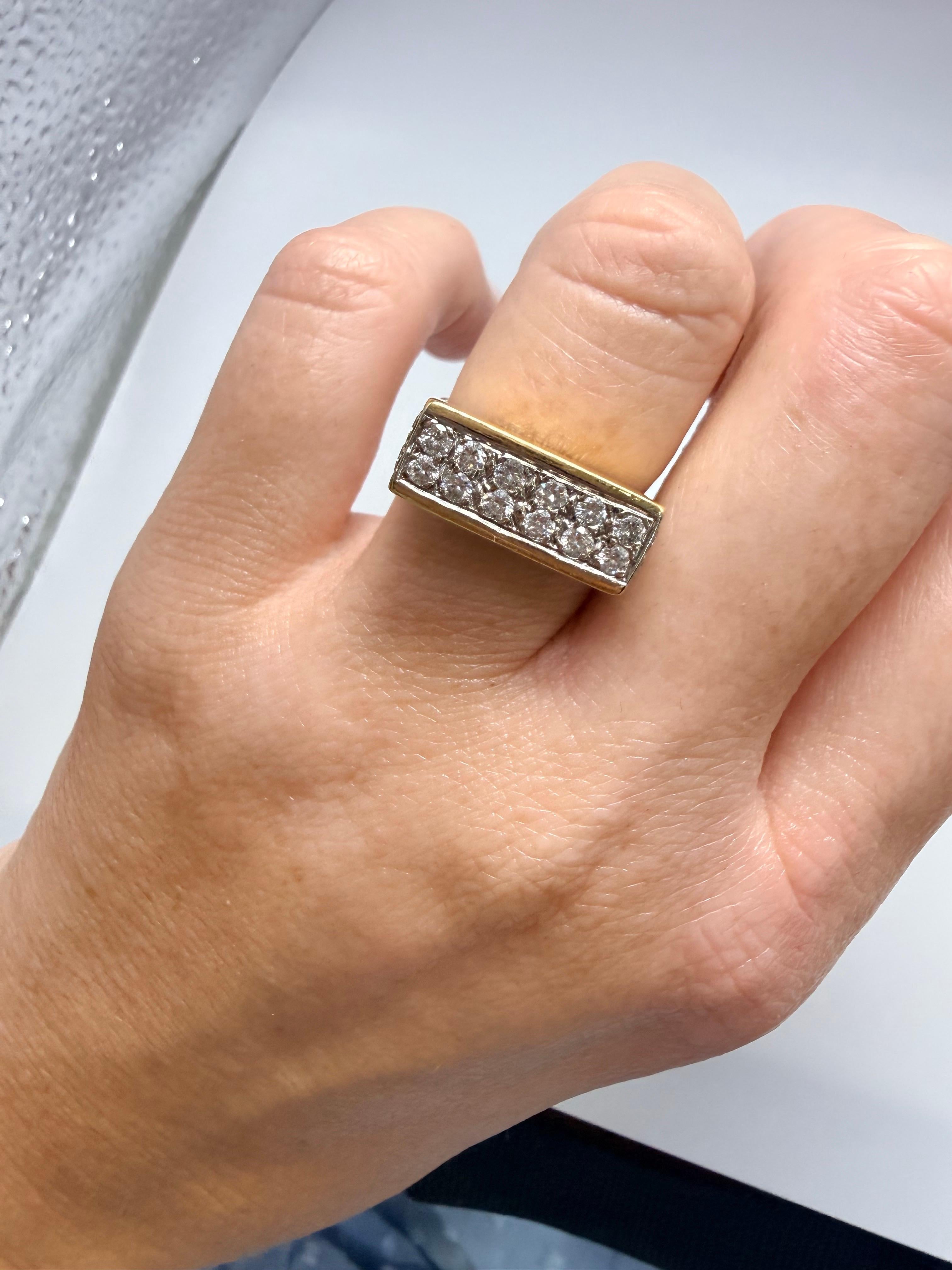 Perfekt gearbeiteter Diamantring 14KT Gold 1ct von Diamanten im Angebot 4