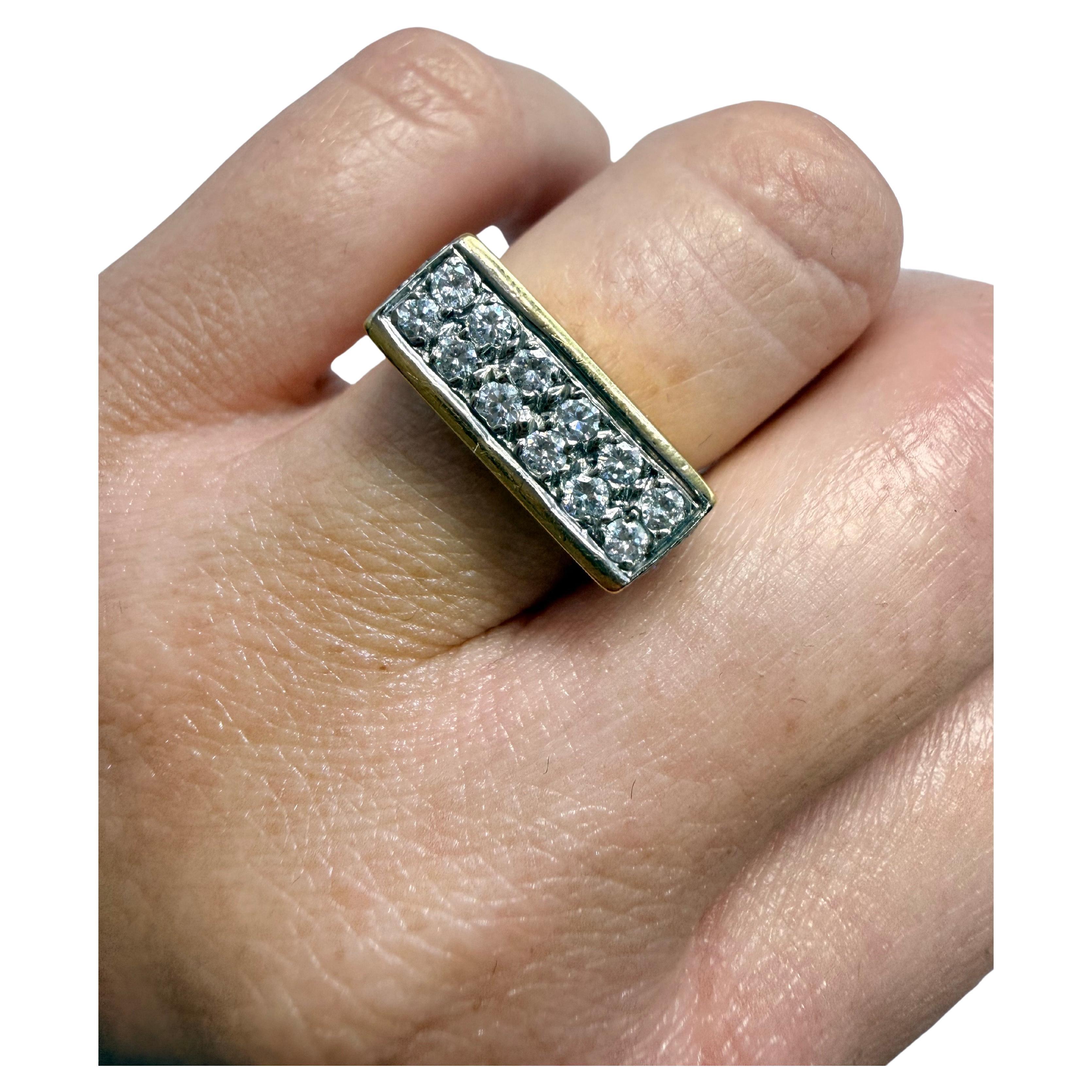 Bague en diamant parfaitement travaillée or 14KT 1ct de diamants