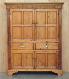 PERFECTLY FORMED ANTiQUE GEORGIAN CIRCA 1780 PANELLED PINE HOUSEKEEPERS CUPBOARD