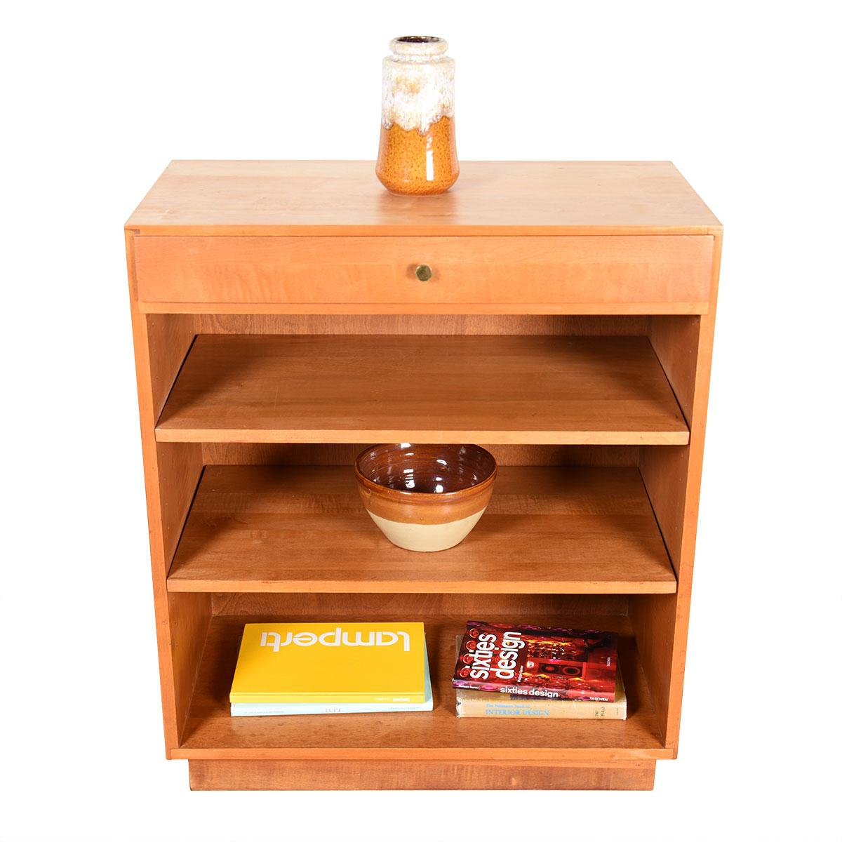 Birch Perfectly Mid-Sized Adj Shelf Bookcase with Drawer in Manner of Paul McCobb For Sale
