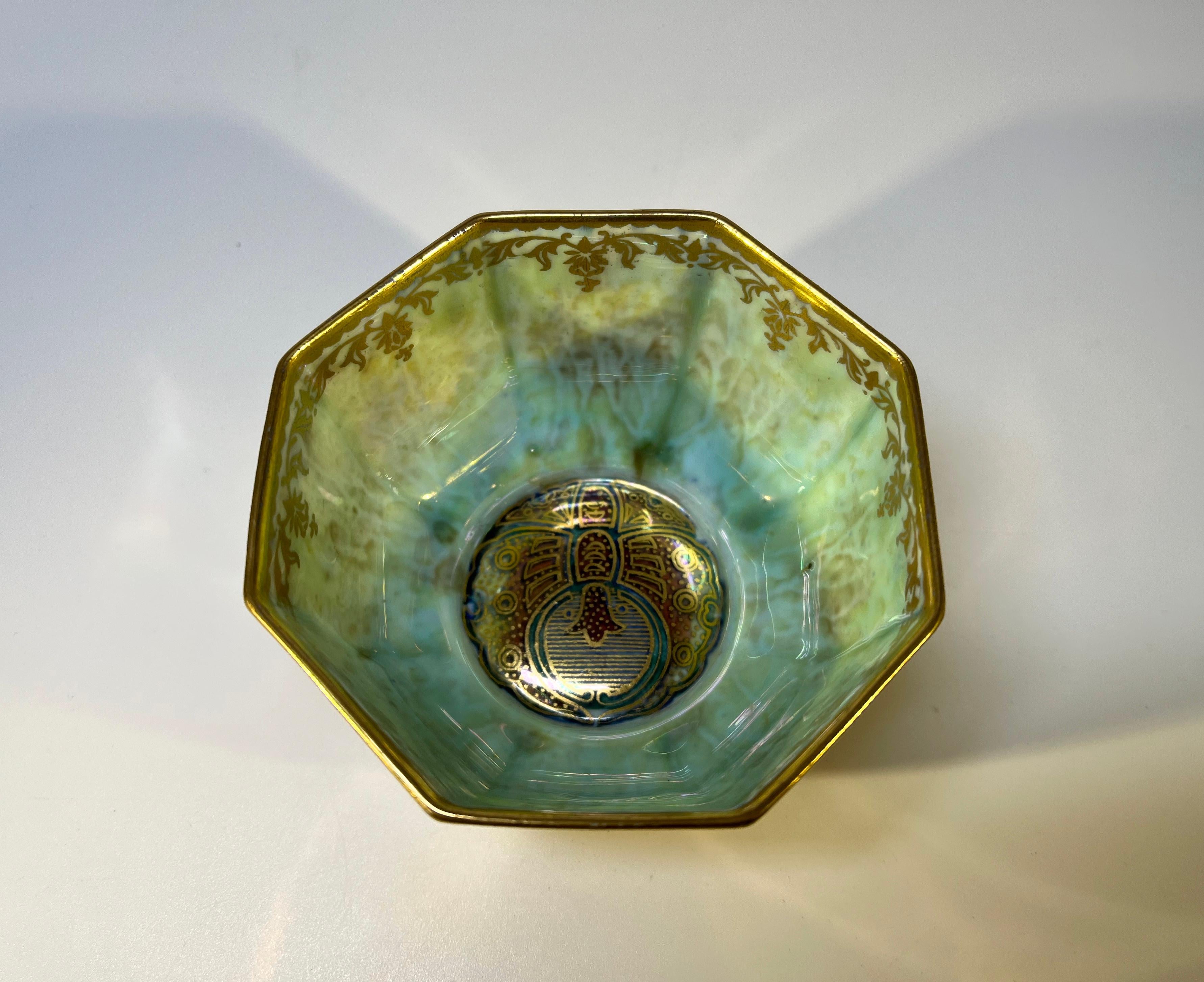 Art Deco Perfectly Ordinary Lustre Octagonal Scarab Bowl Daisy Makeig-Jones Wedgwood 1920 For Sale