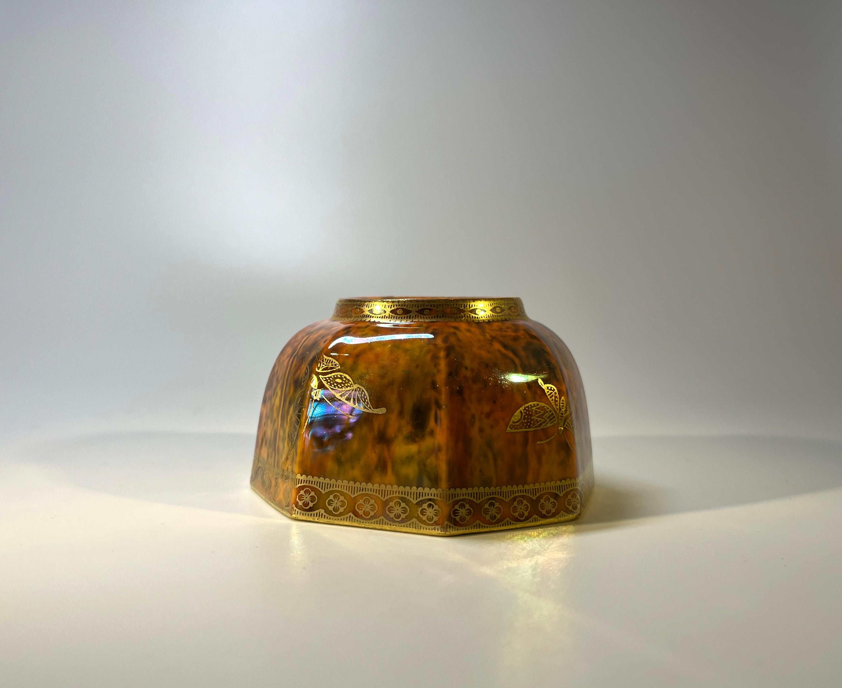 Perfectly Ordinary Lustre Octagonal Scarab Bowl Daisy Makeig-Jones Wedgwood 1920 For Sale 1