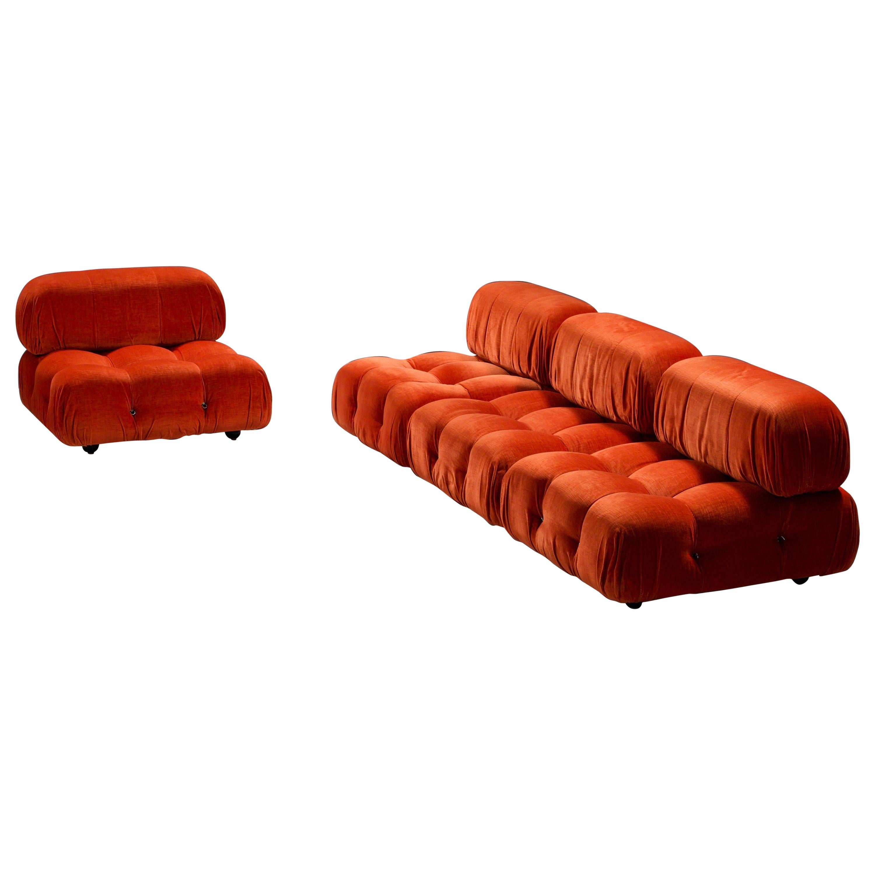 Camaleonda by Mario Bellini for B&B Italia, 1970.

Four larger pieces with backrests of the famous Camaleonda in an amazing condition. The sofa has always been covered in plastic, according to good Italian habit, which makes this an interesting