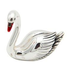 Perfectly shaped miniature silver swan