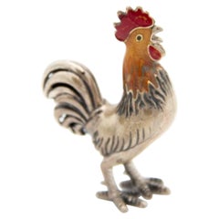 Perfectly shaped silver rooster miniature